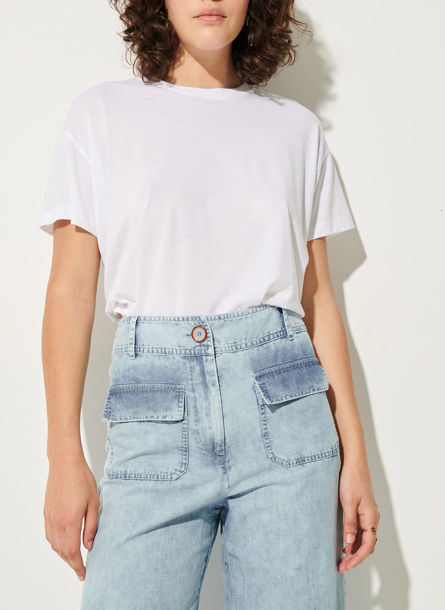 Tee-shirt oversize col rond too SESSUN Blanc