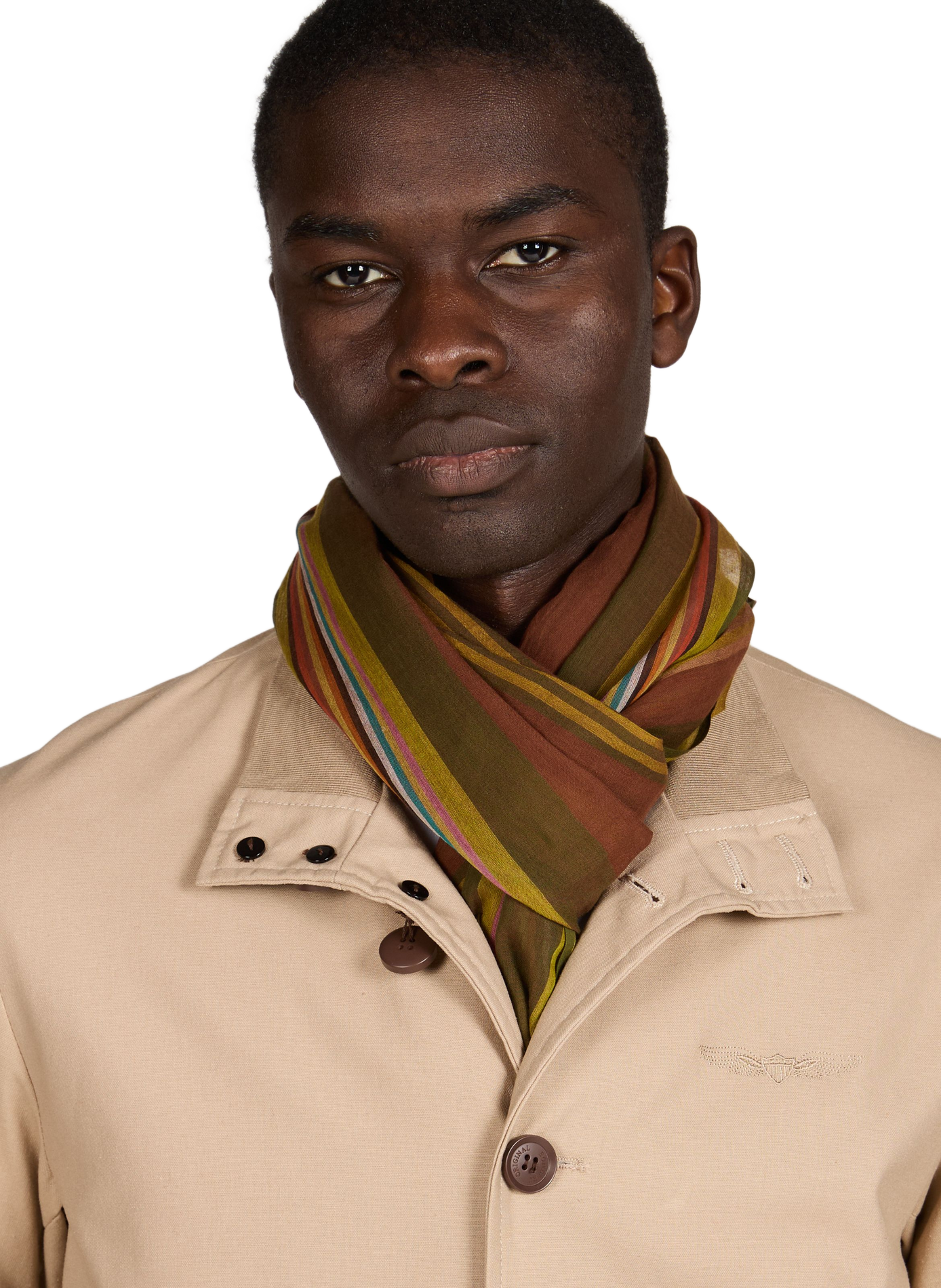 Foulard à rayures en coton PAUL SMITH Vert