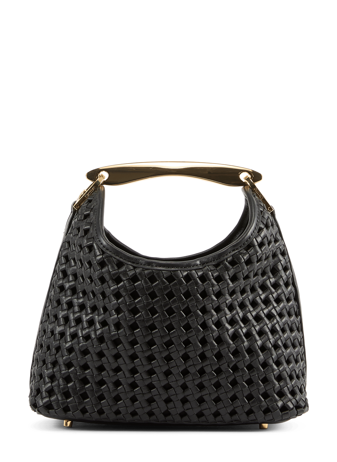 Sac à main Boomerang tressé en cuir Noir ELLEME