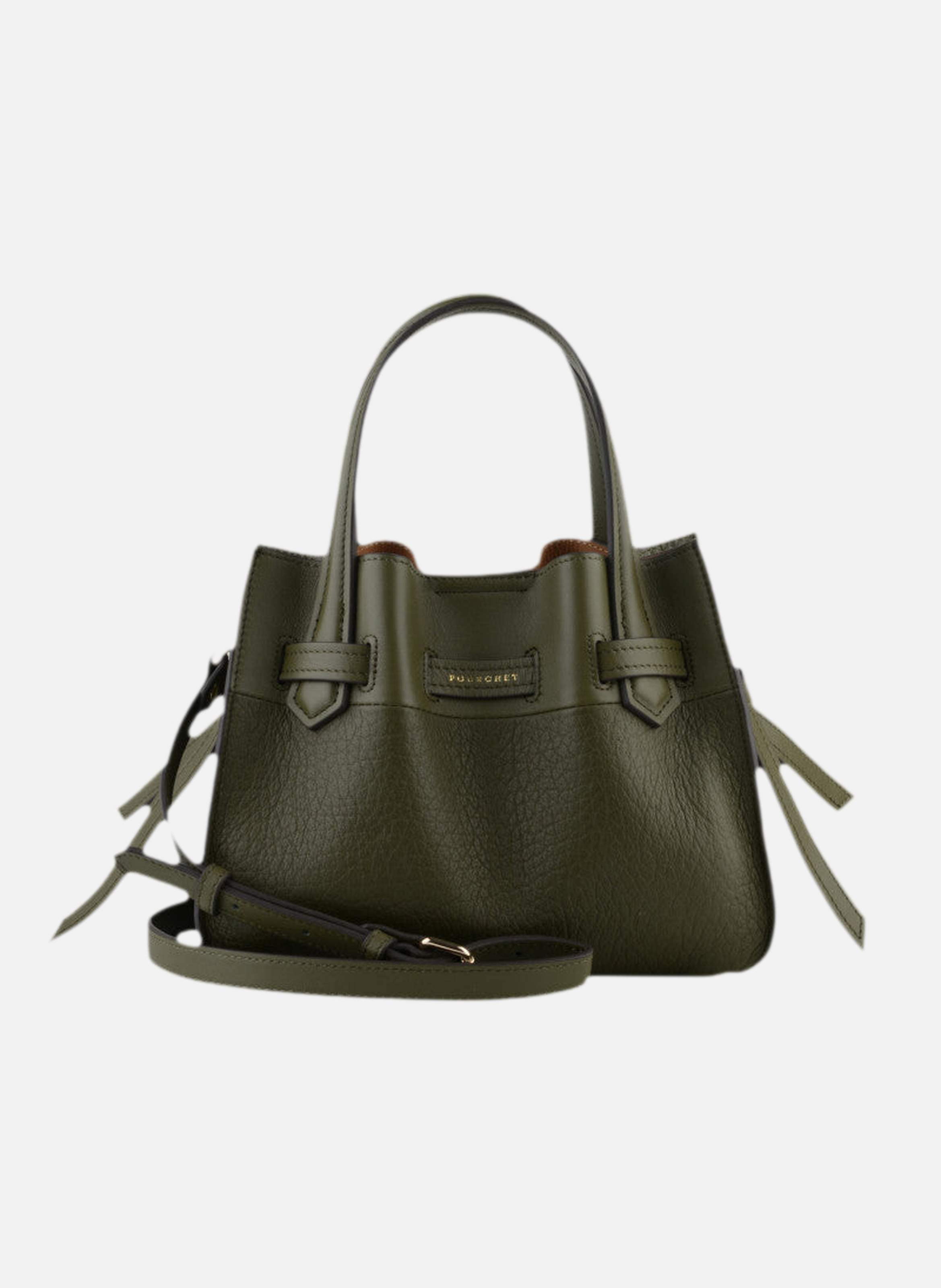 Blossom | sac pochette en cuir POURCHET Kaki