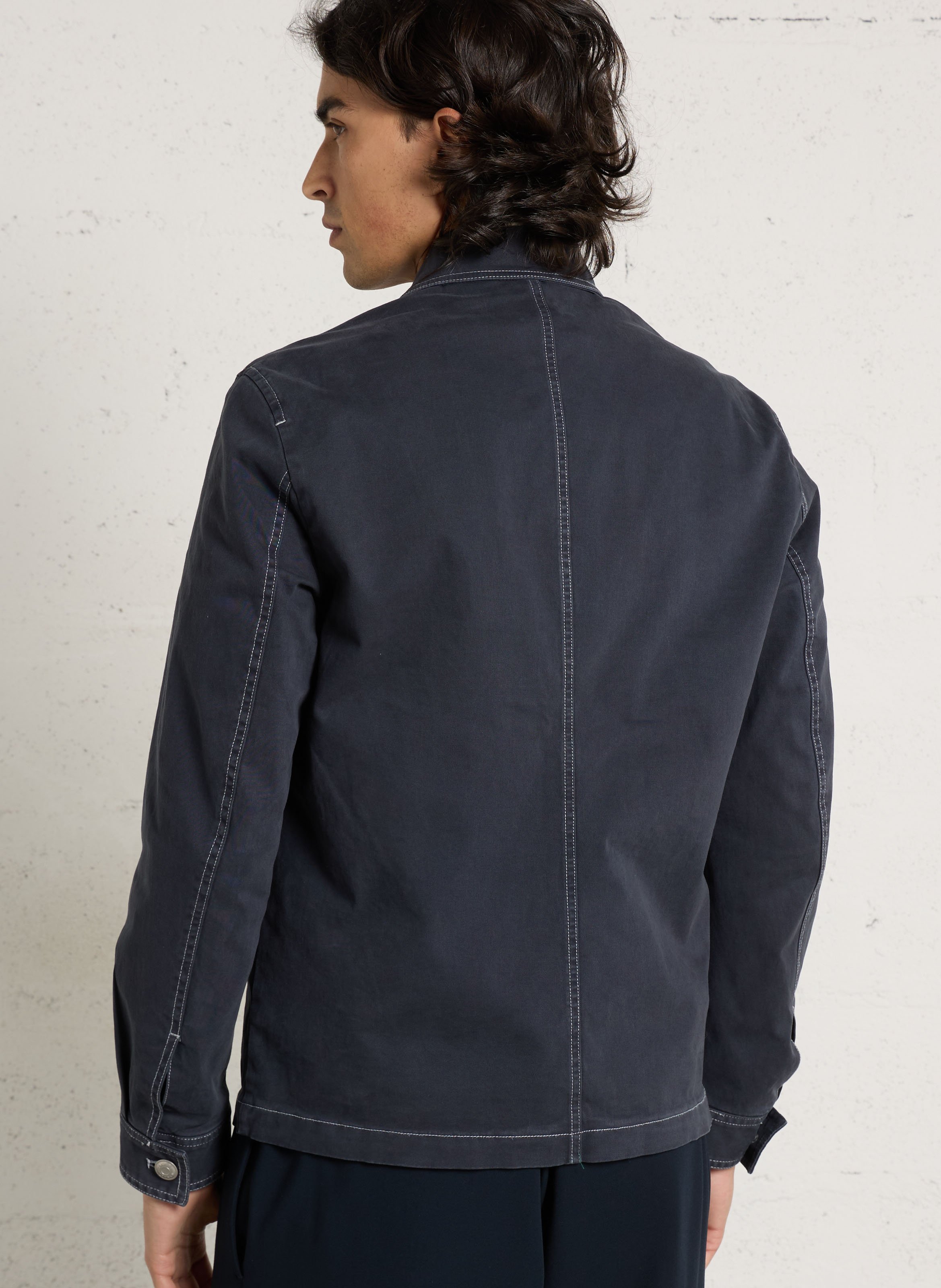 Veste saharienne droite en coton mélangé IKKS Bleu