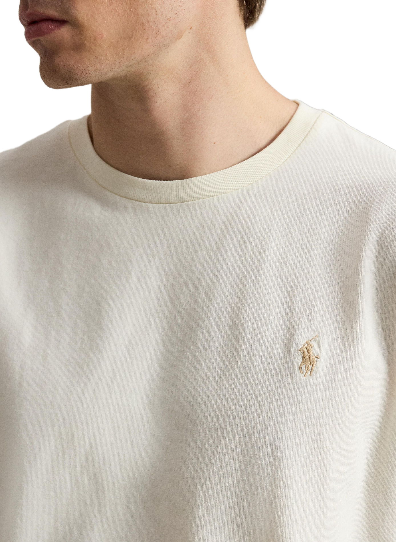 T-shirt manches courtes à logo en coton POLO RALPH LAUREN Beige