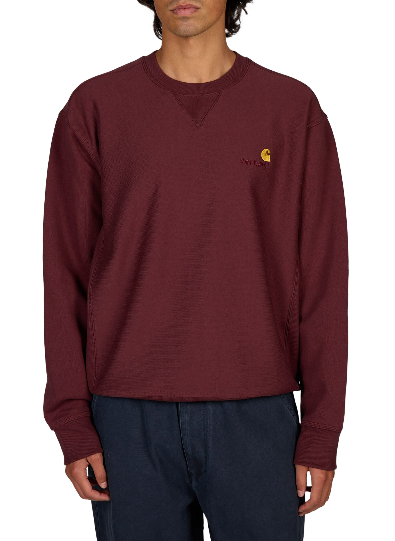 Sweatshirt mit besticktem Logo aus Baumwolle CARHARTT WIP Rot