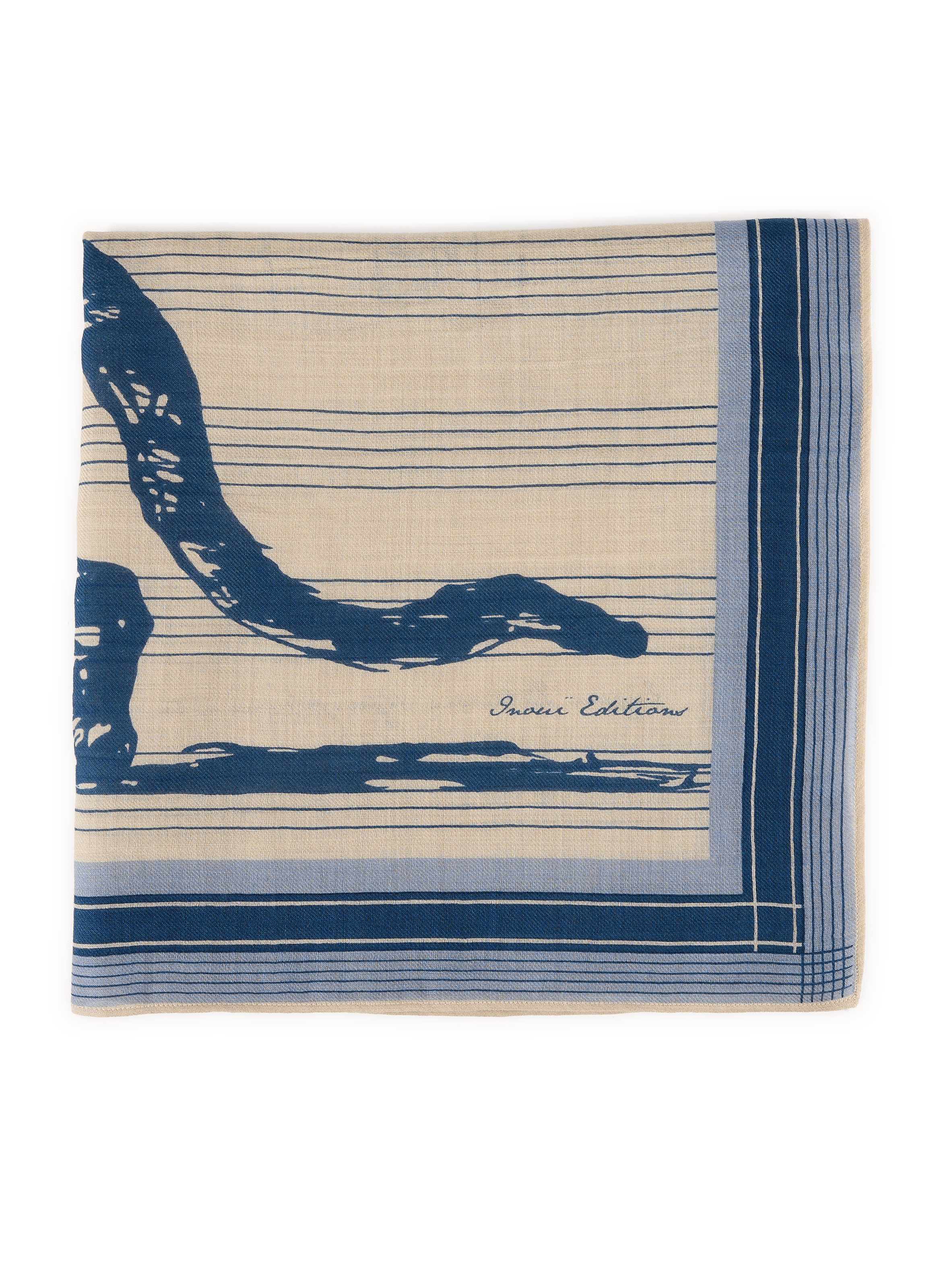 Bedrucktes Wolltuch INOUI EDITIONS Blau