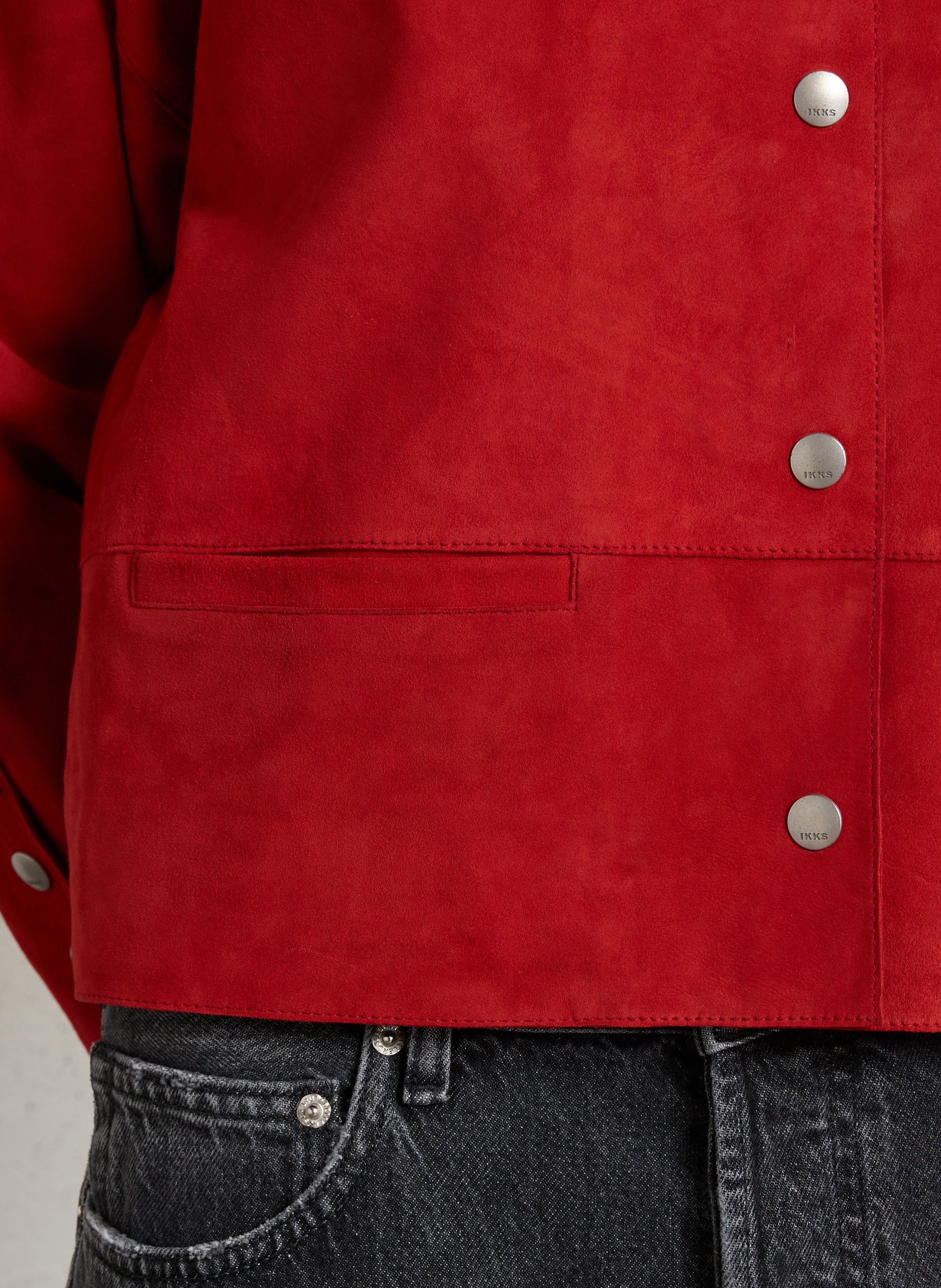 Veste en cuir oversize IKKS Rouge