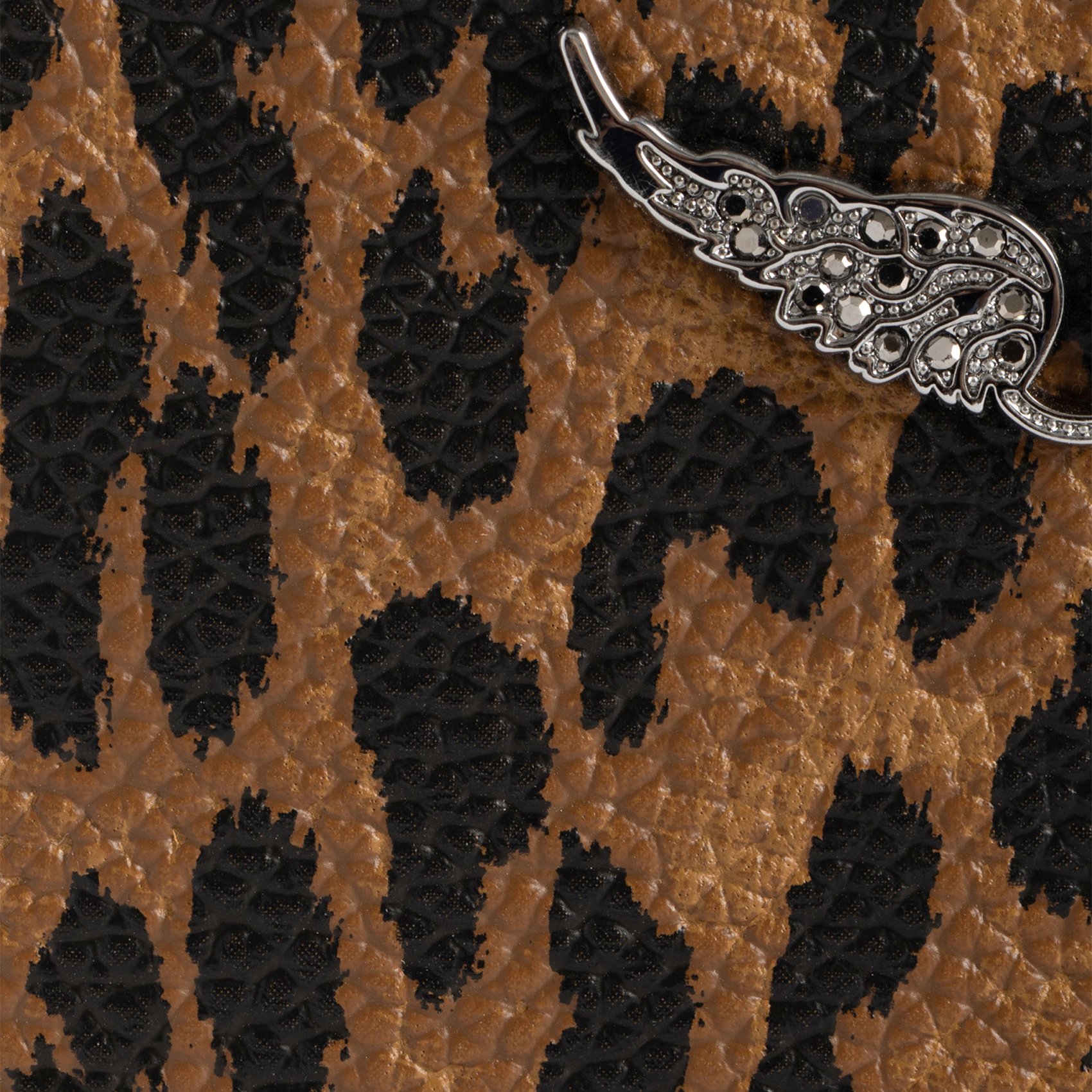 Porte-cartes léopard en cuir zv pass ZADIG&VOLTAIRE Bruin