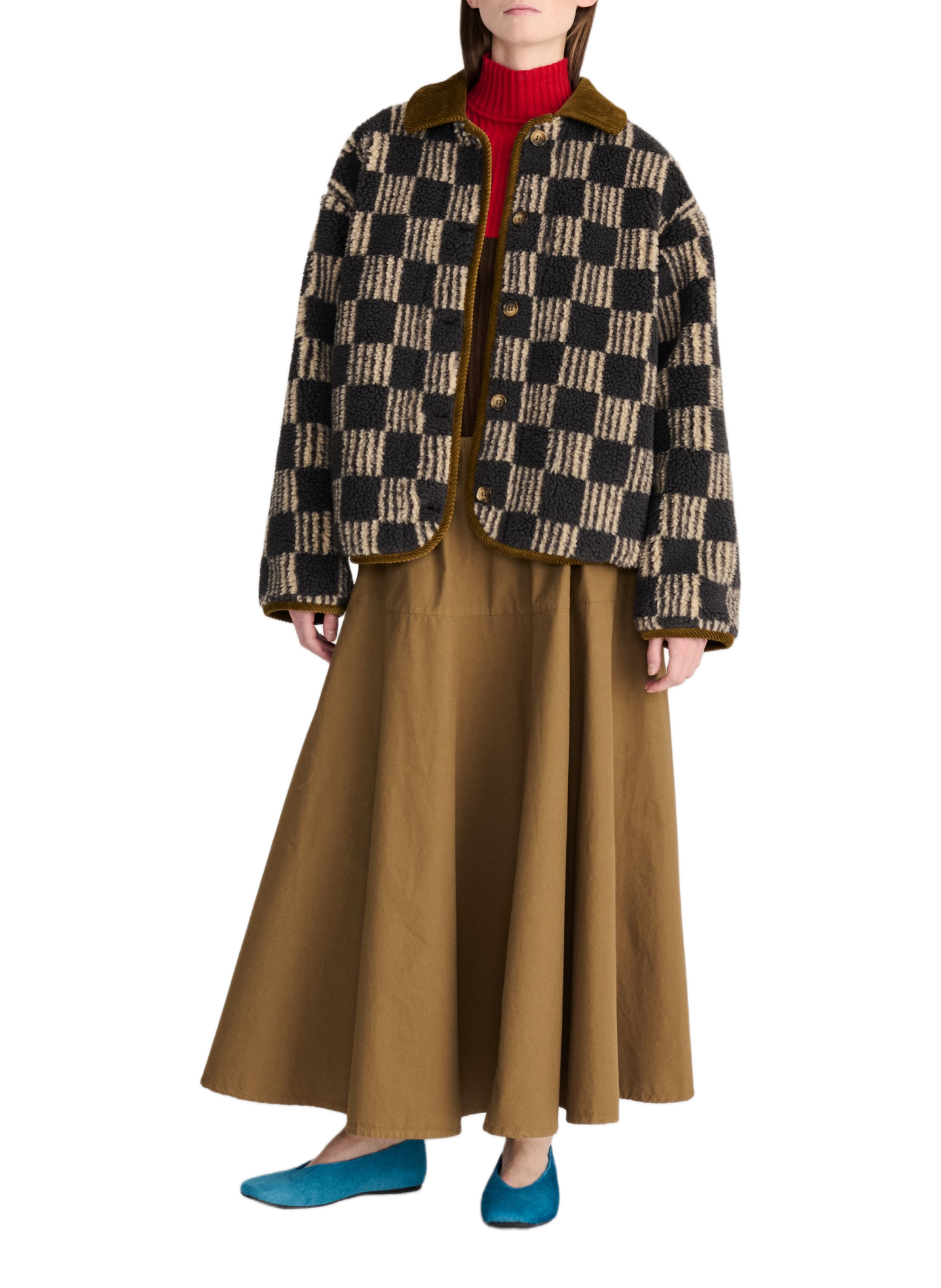 Veste ample damier col velours BOBO CHOSES Beige