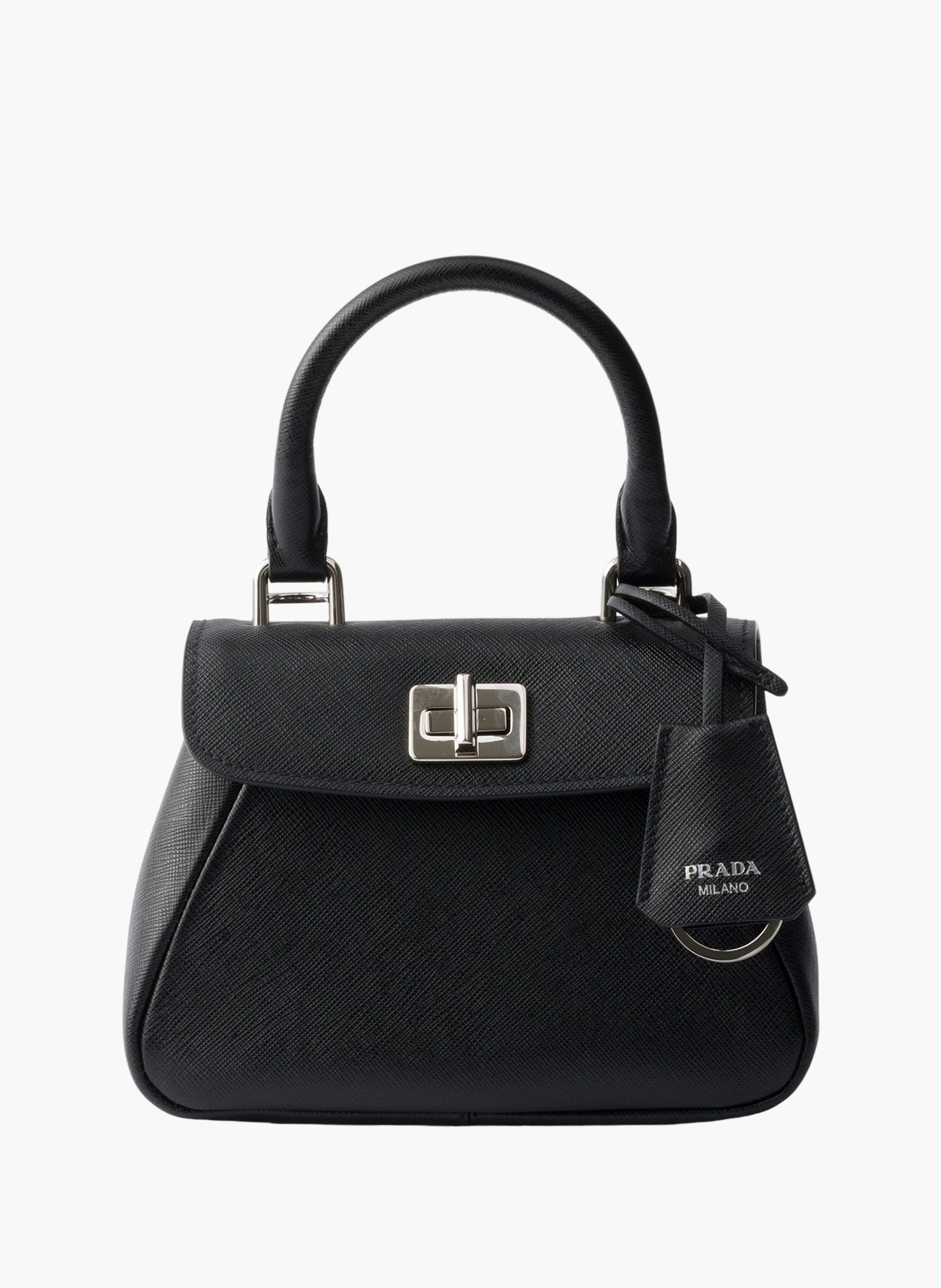Mini sac prada avoir en cuir saffiano PRADA Noir