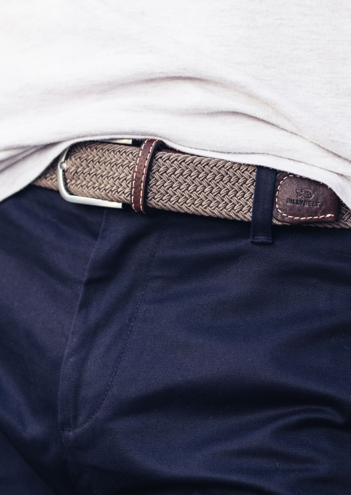 Ceinture tressée élastique unie BILLYBELT Beige