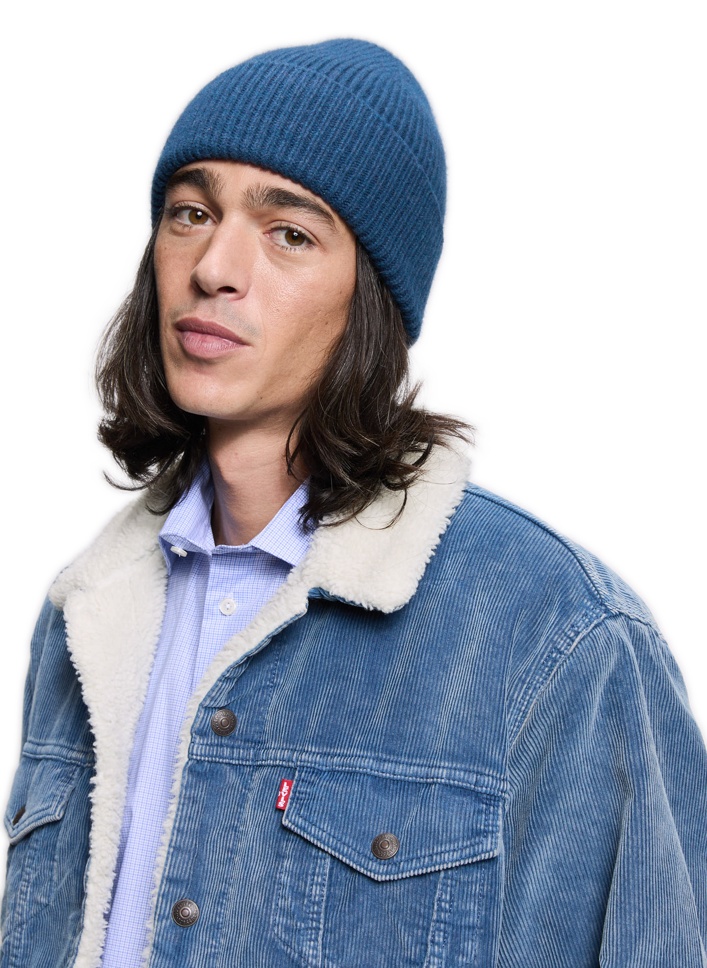 Beanie en laine et angora MACKIE Bleu