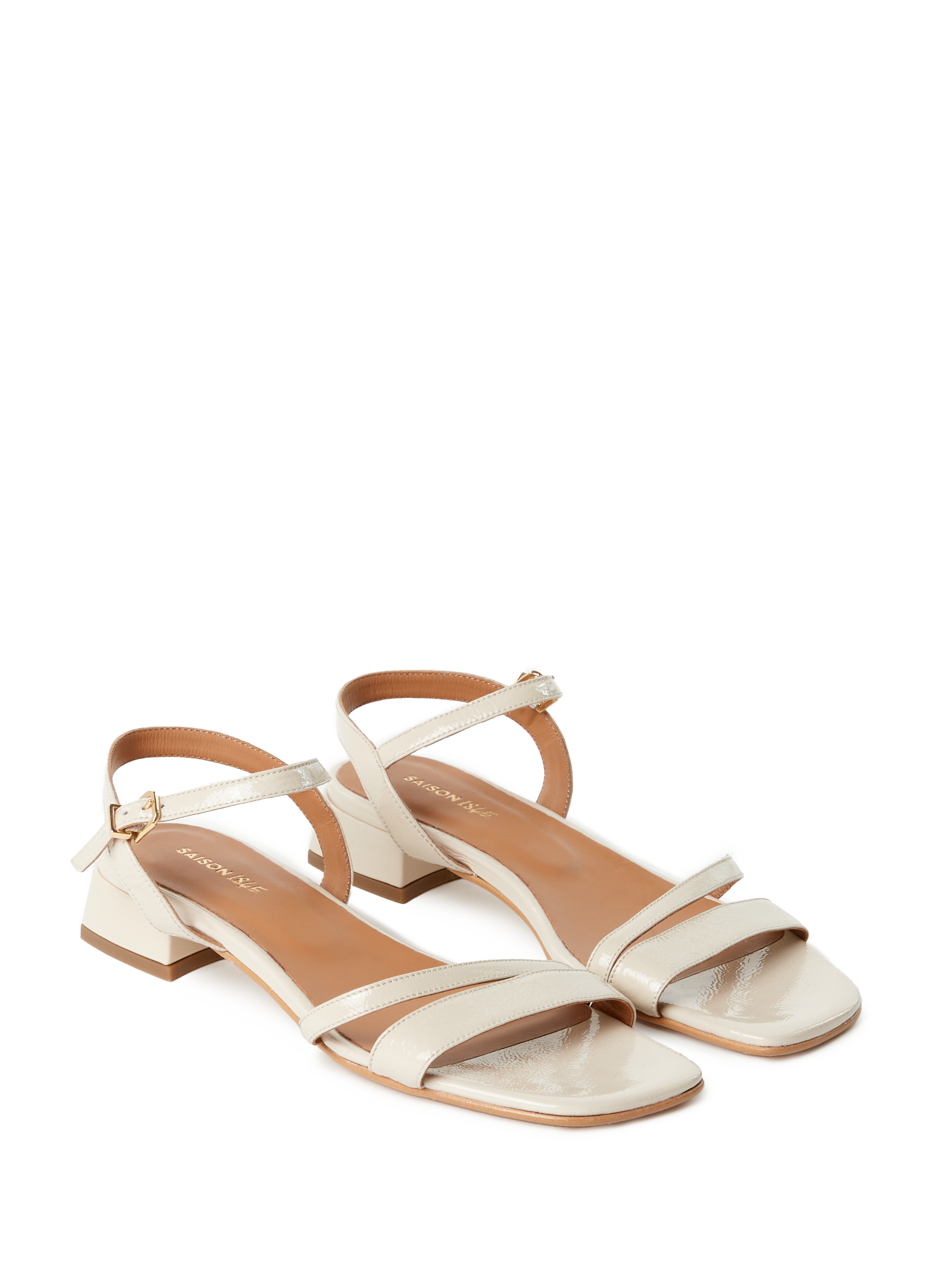 Sandales plates en cuir COLOMBE SAISON 1865 Beige