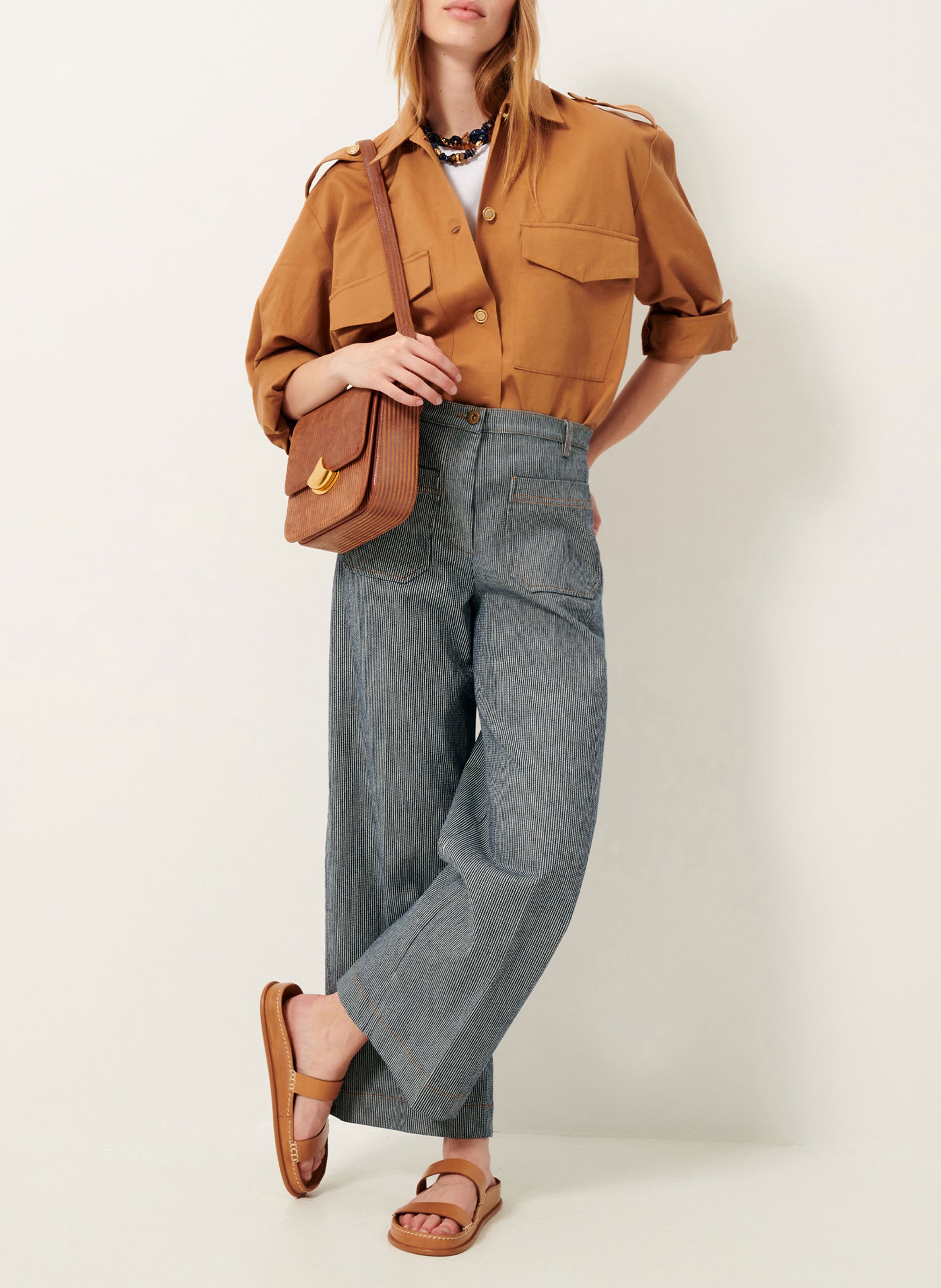 Pantalon droit en coton mélangé aldricks SESSUN Bleu