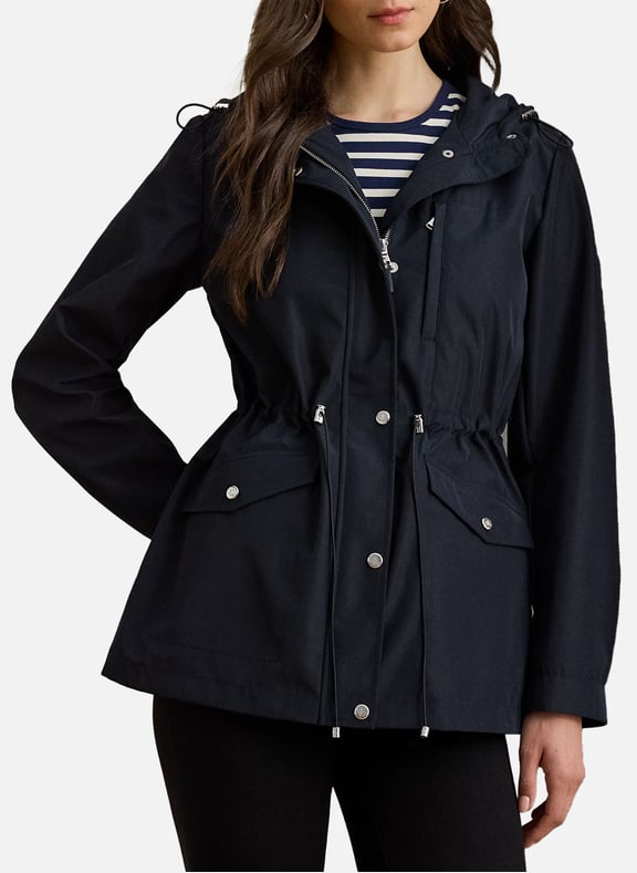 Straight hooded parka Blue by LAUREN LAUREN Straight hooded parka Blue