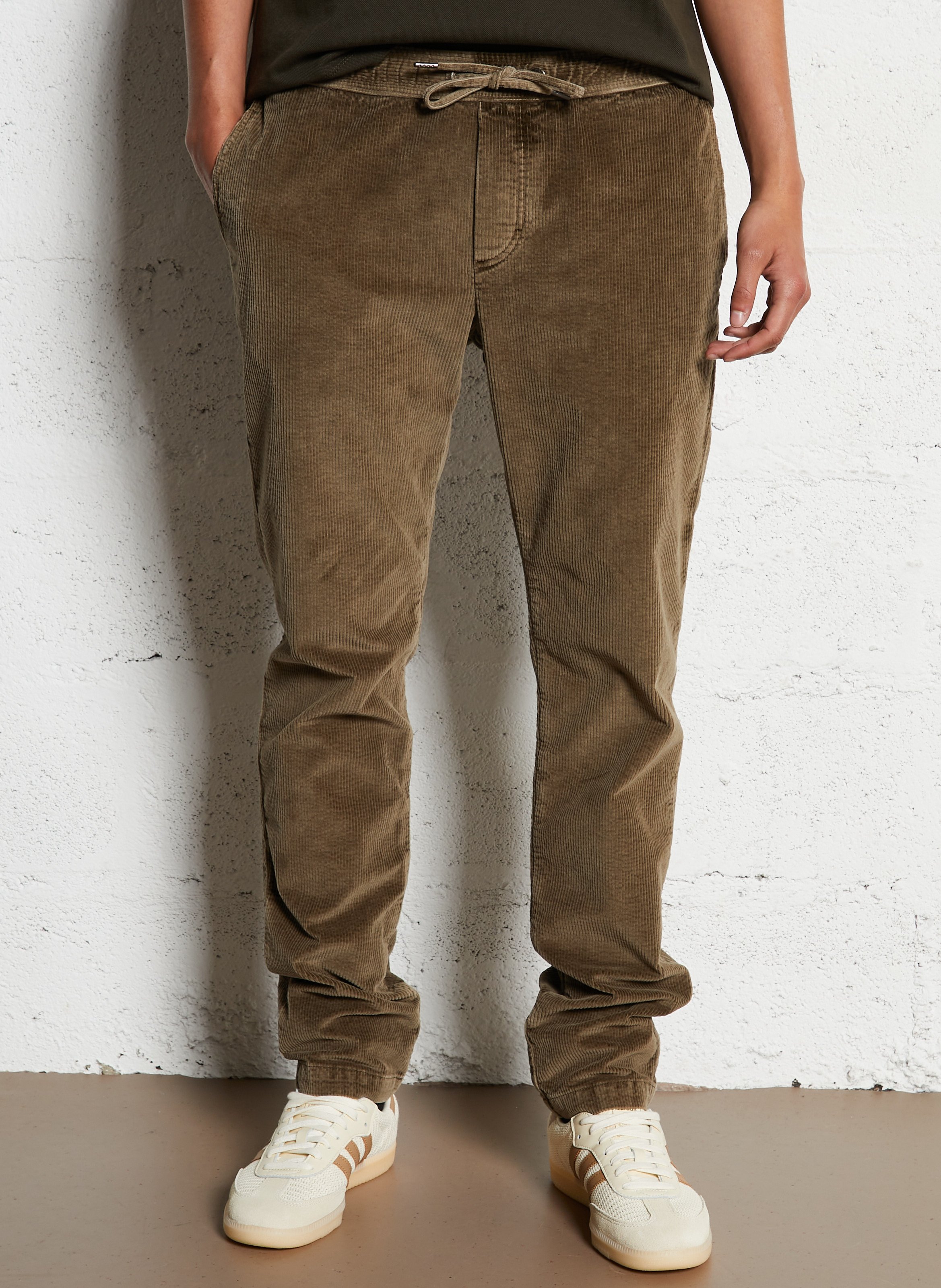 Pantalon droit en coton mélangé IKKS Marron
