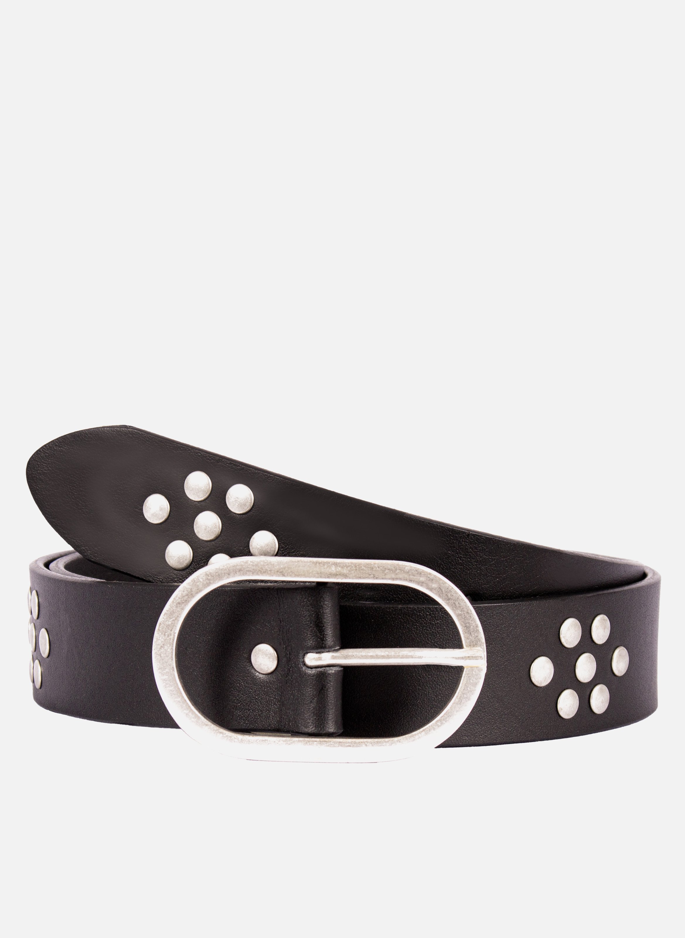 Ceinture large cuir clouté JULES & JENN Noir