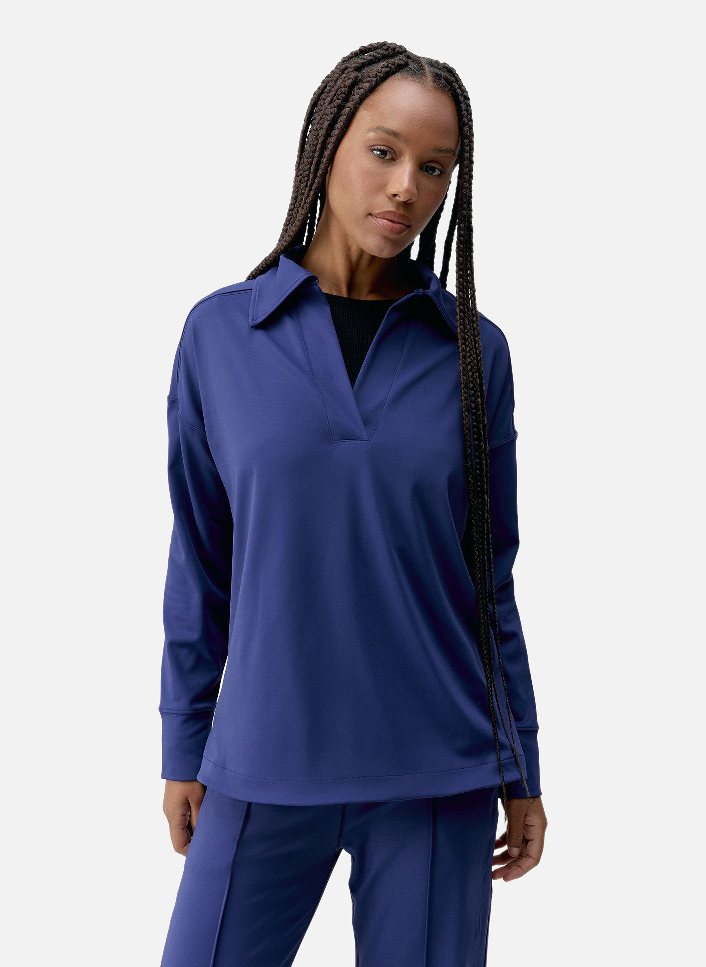 Sweat de sport sans capuche performance lua polo BORN LIVING YOGA Bleu