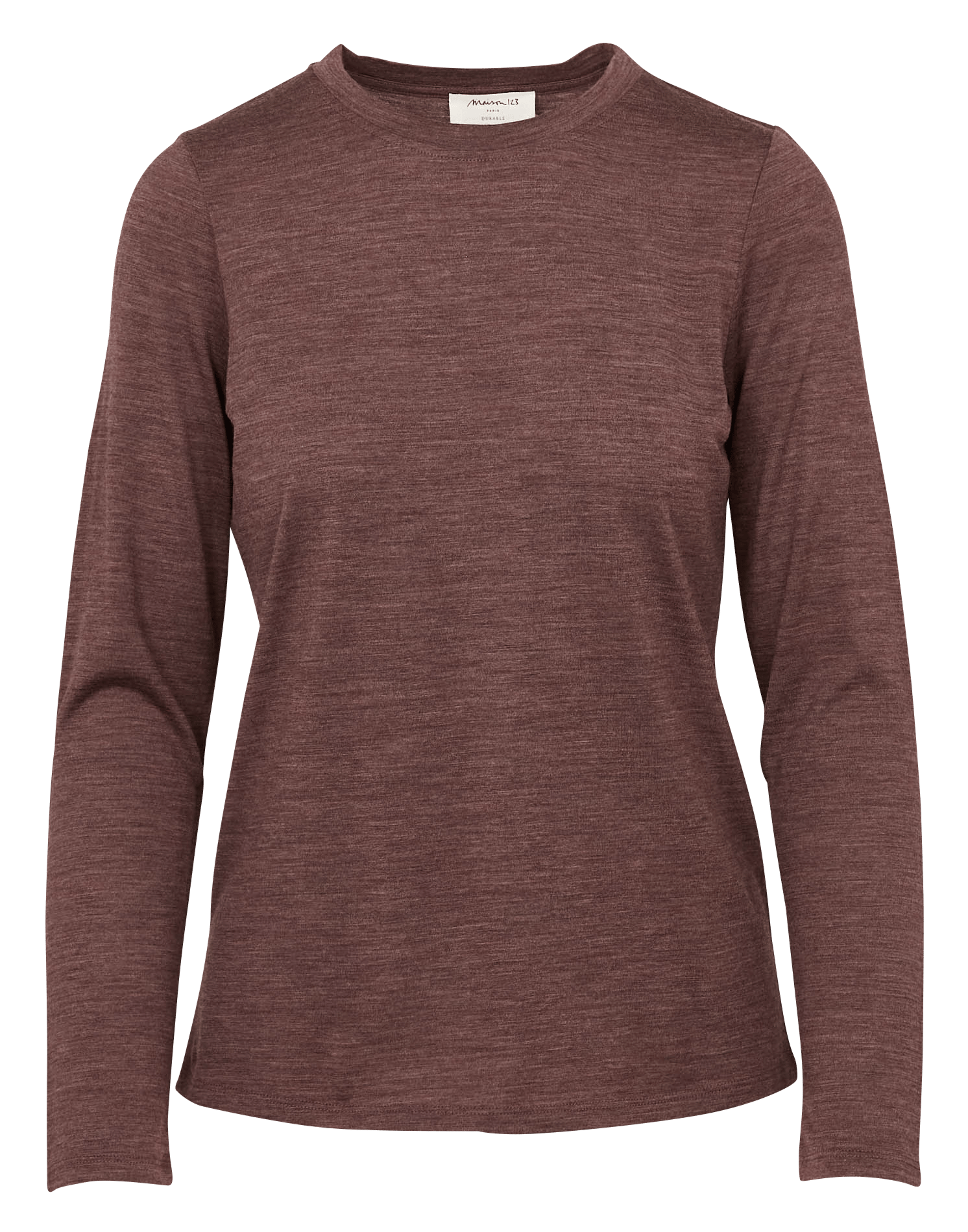 Tee-shirt col rond uni en laine faustine MAISON 123 Violet