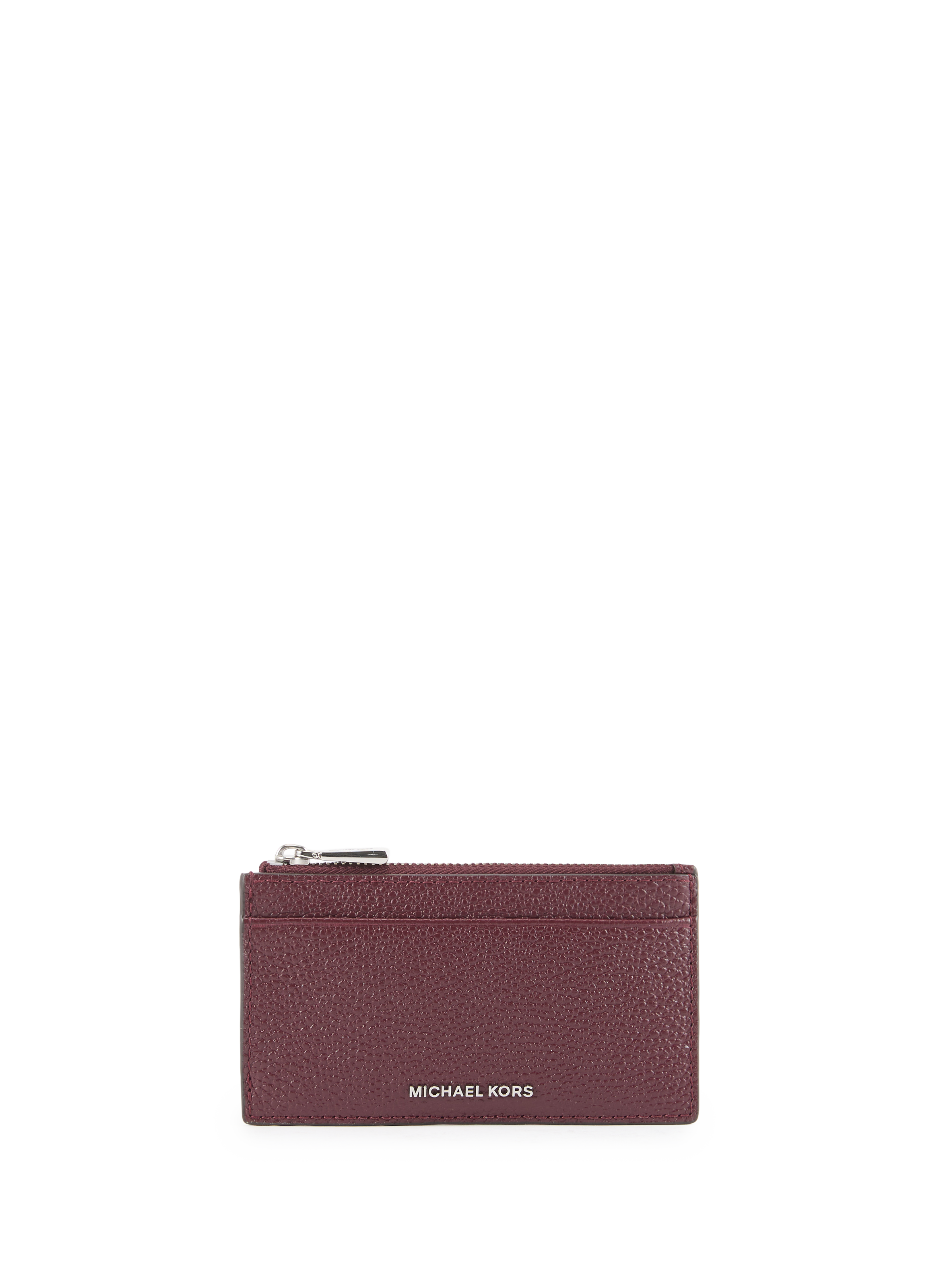 MICHAEL KORS Grained cow leather Jet Set card holder Red