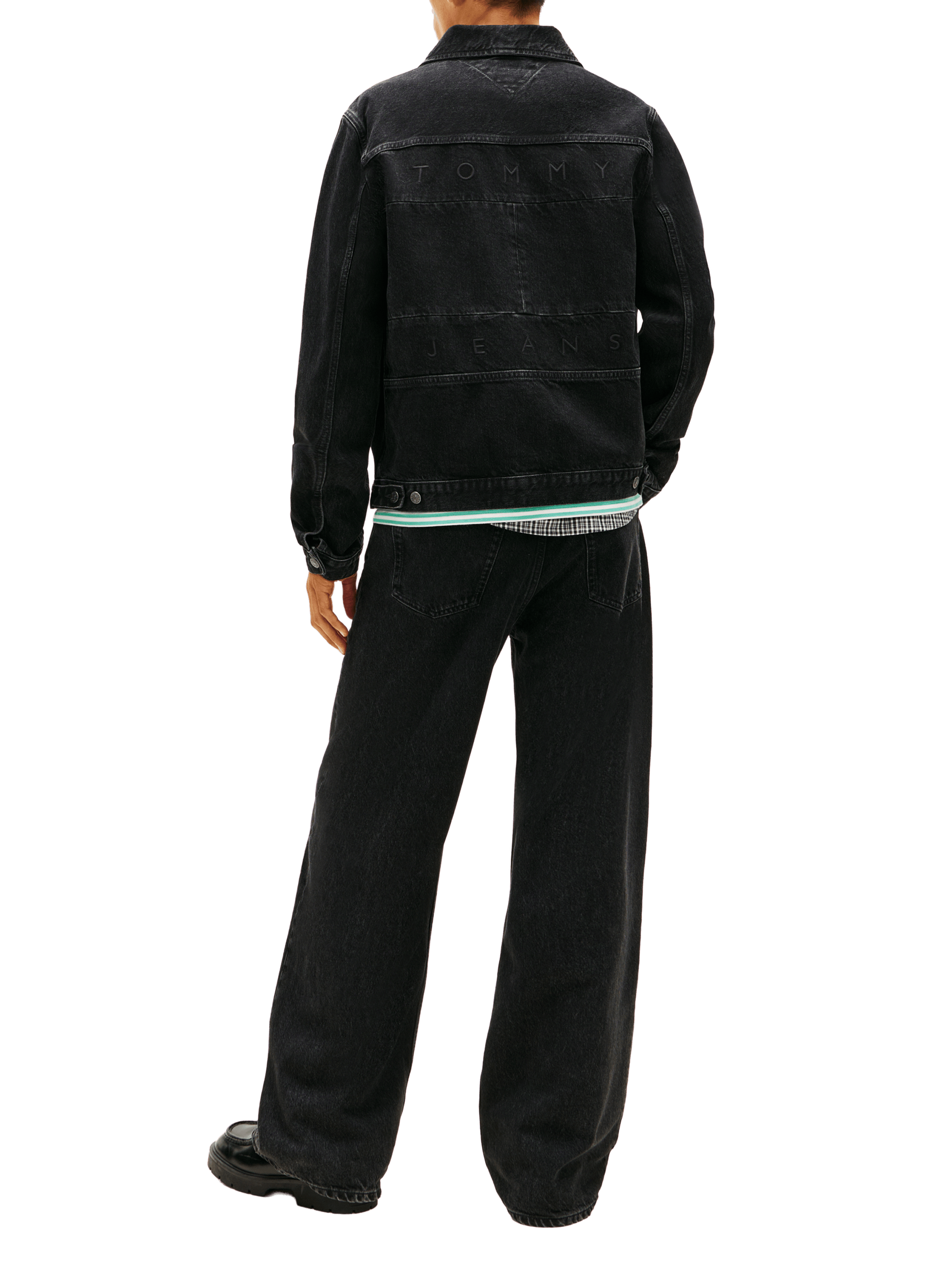 Denim jacket with pockets in mixed cotton TOMMY HILFIGER Black