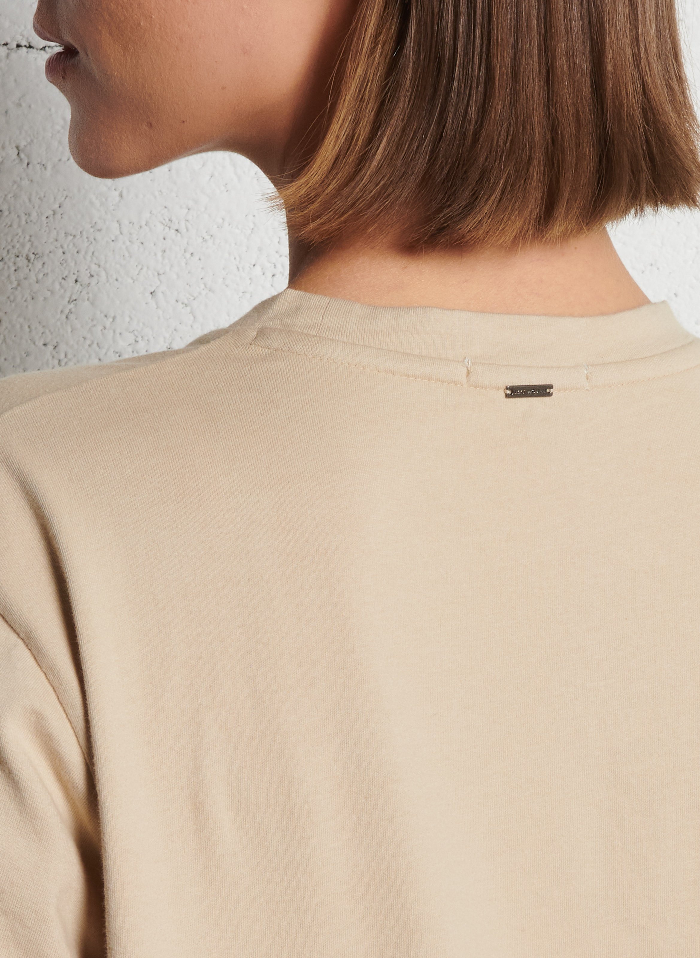 Tee-shirt col rond en coton IKKS Beige