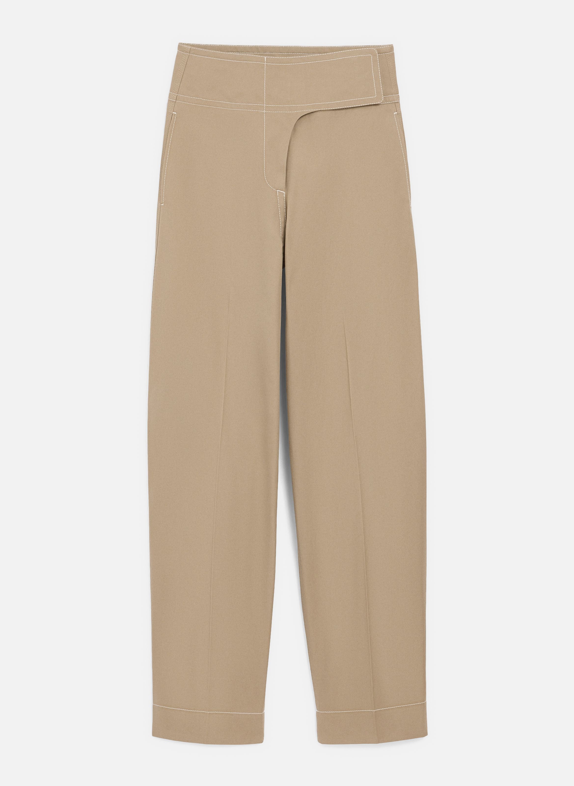 Pantalon à ceinture portefeuille en coton AMI PARIS Beige
