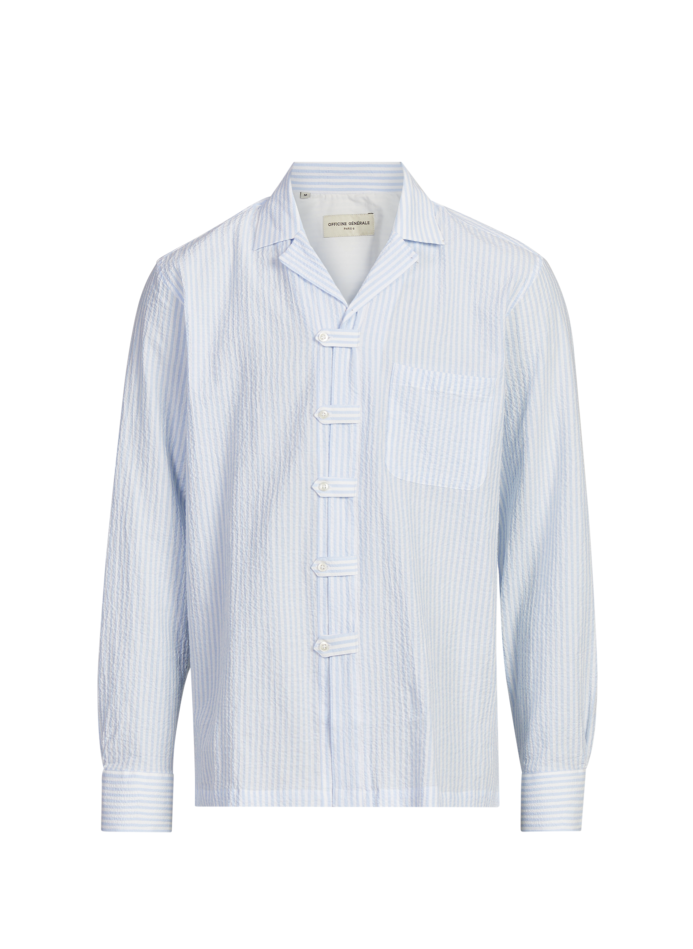 Chemise à rayures en coton mélangé OFFICINE GENERALE Bleu