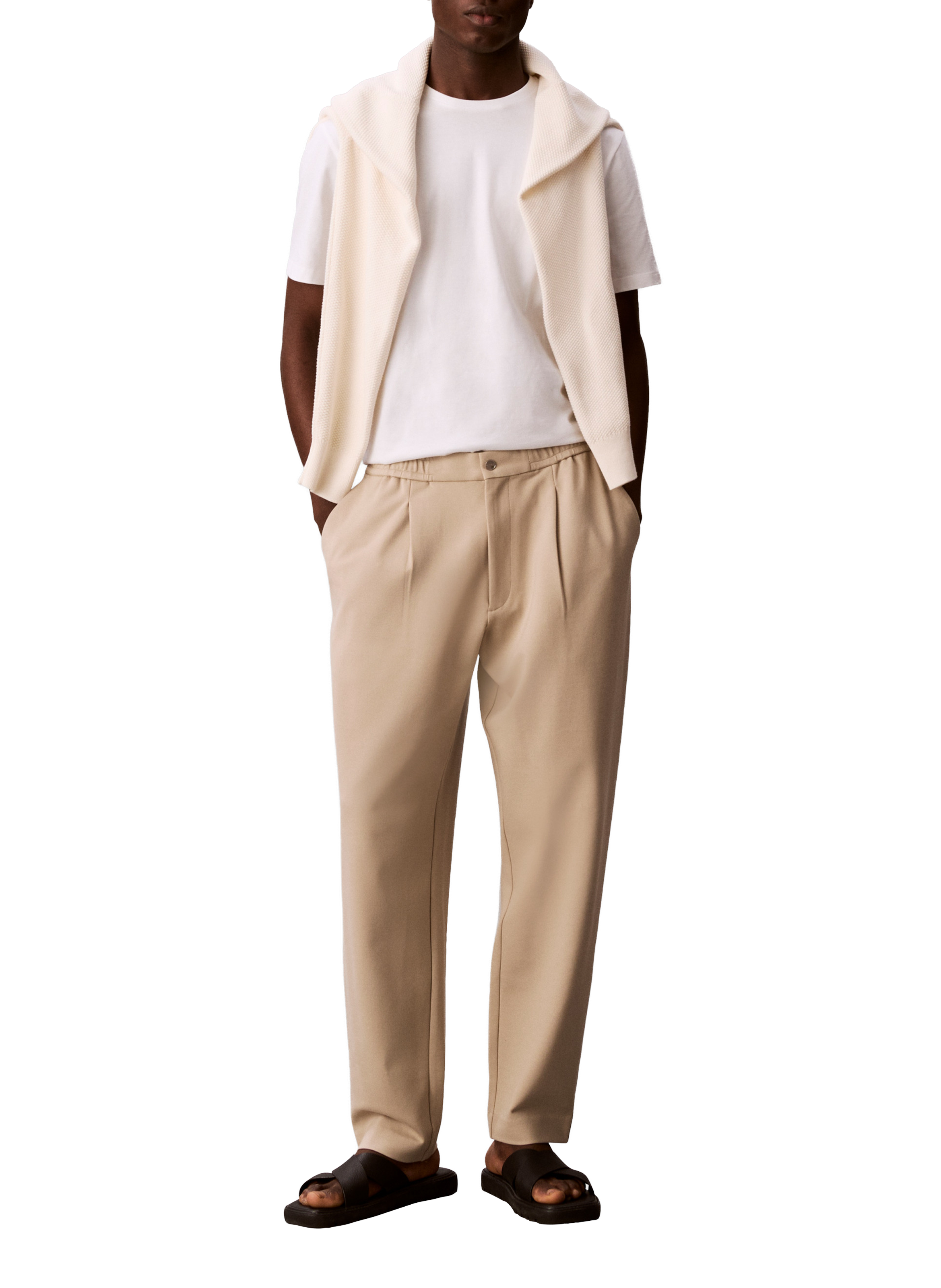 Pantalon slim Tapered fit CALVIN KLEIN Beige