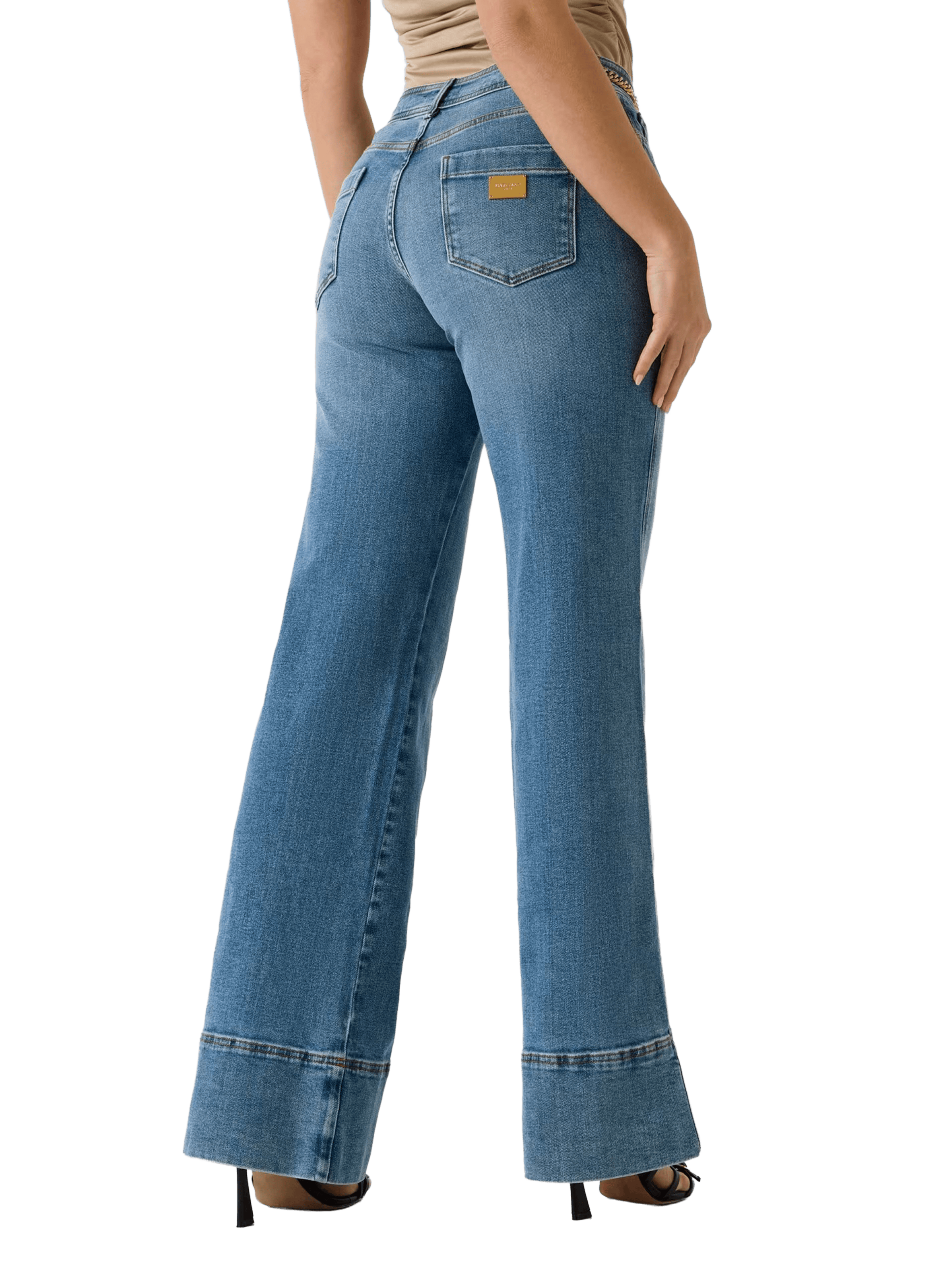 Jean Marciano mit Ketten-Detail an der Taille aus Baumwolle GUESS Blau
