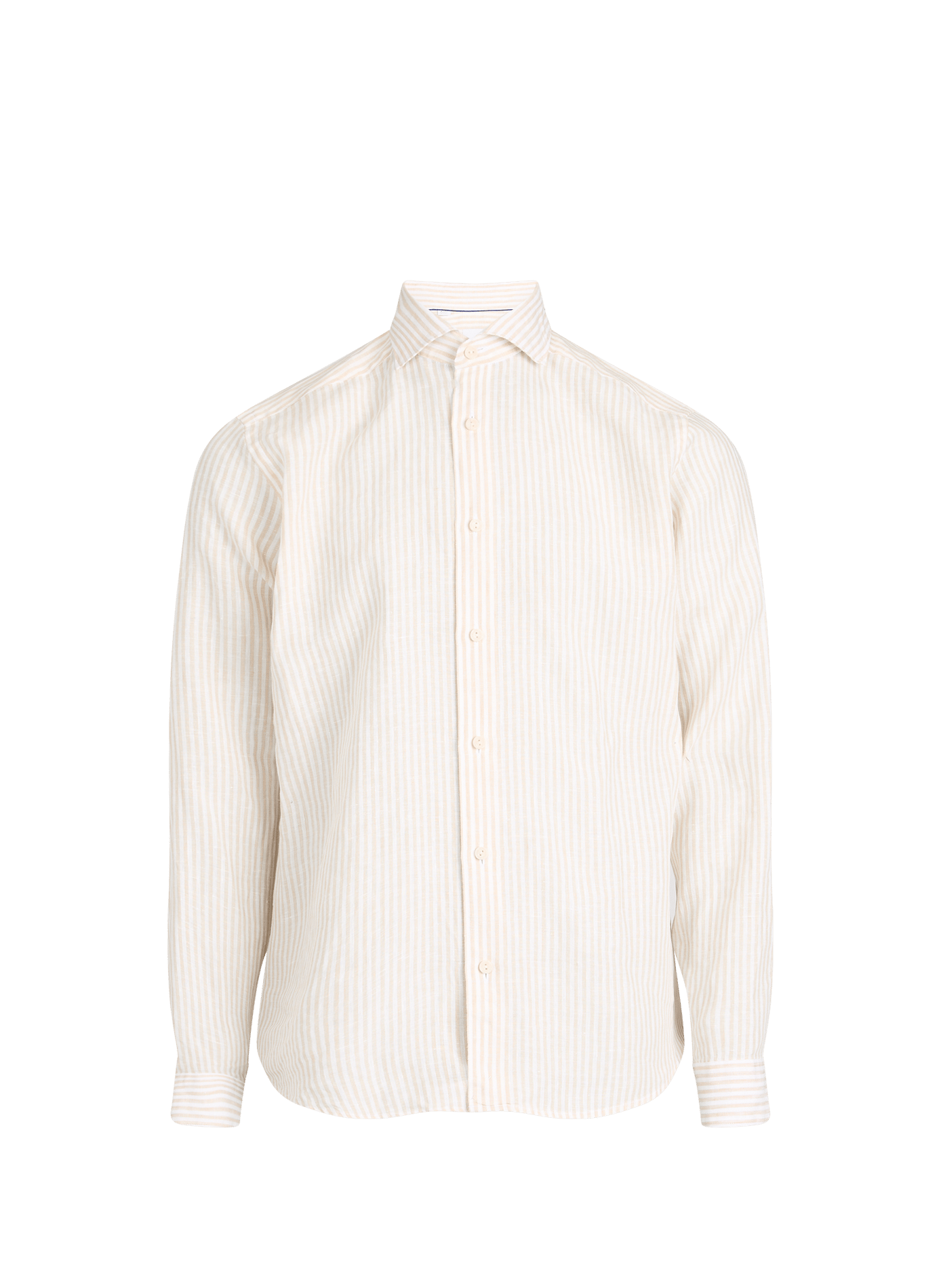 Striped straight linen shirt ETON Beige