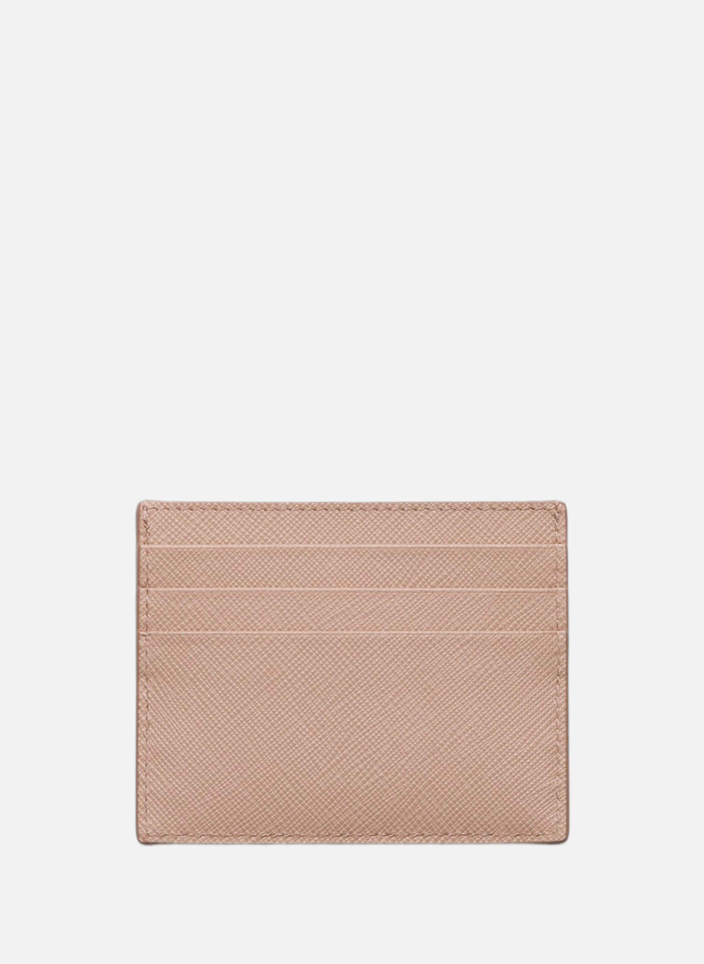 Porte-cartes en cuir saffiano PRADA Rose