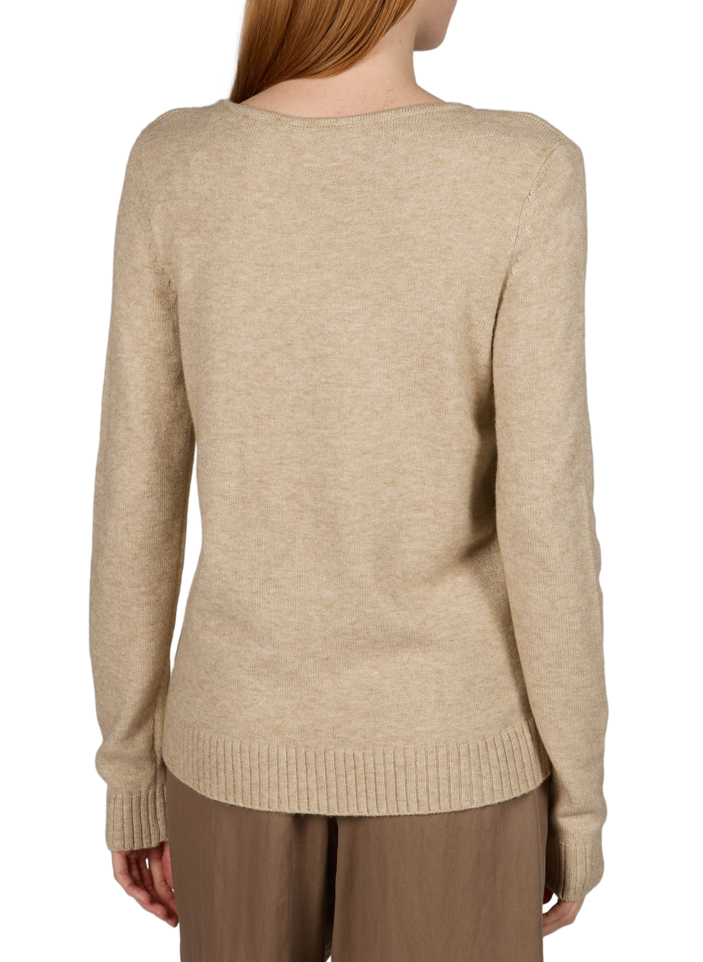 Gerippter Pullover mit V-Ausschnitt VILA No Color