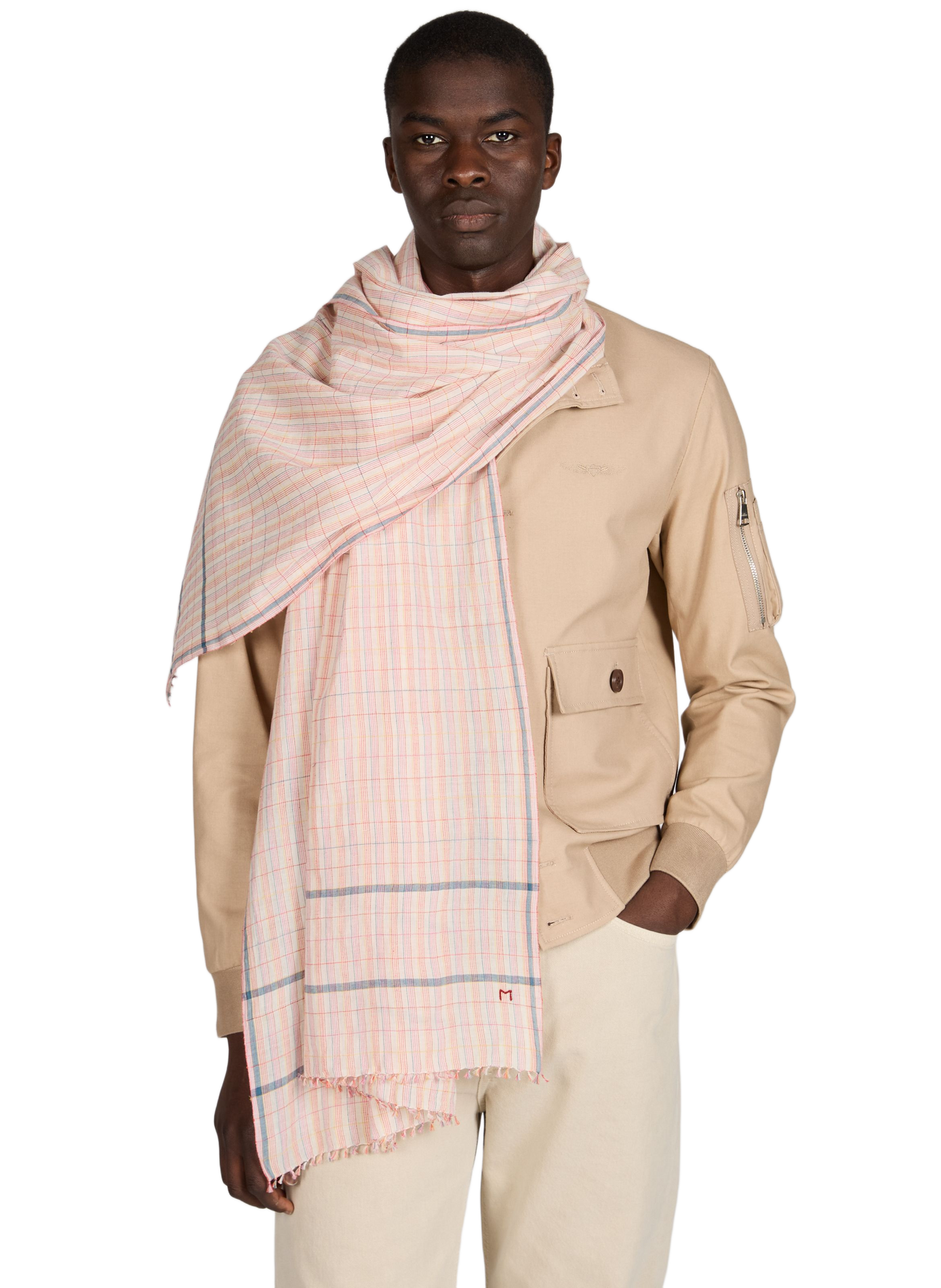 Checkered Cotton Scarf MOISMONT Multicolour