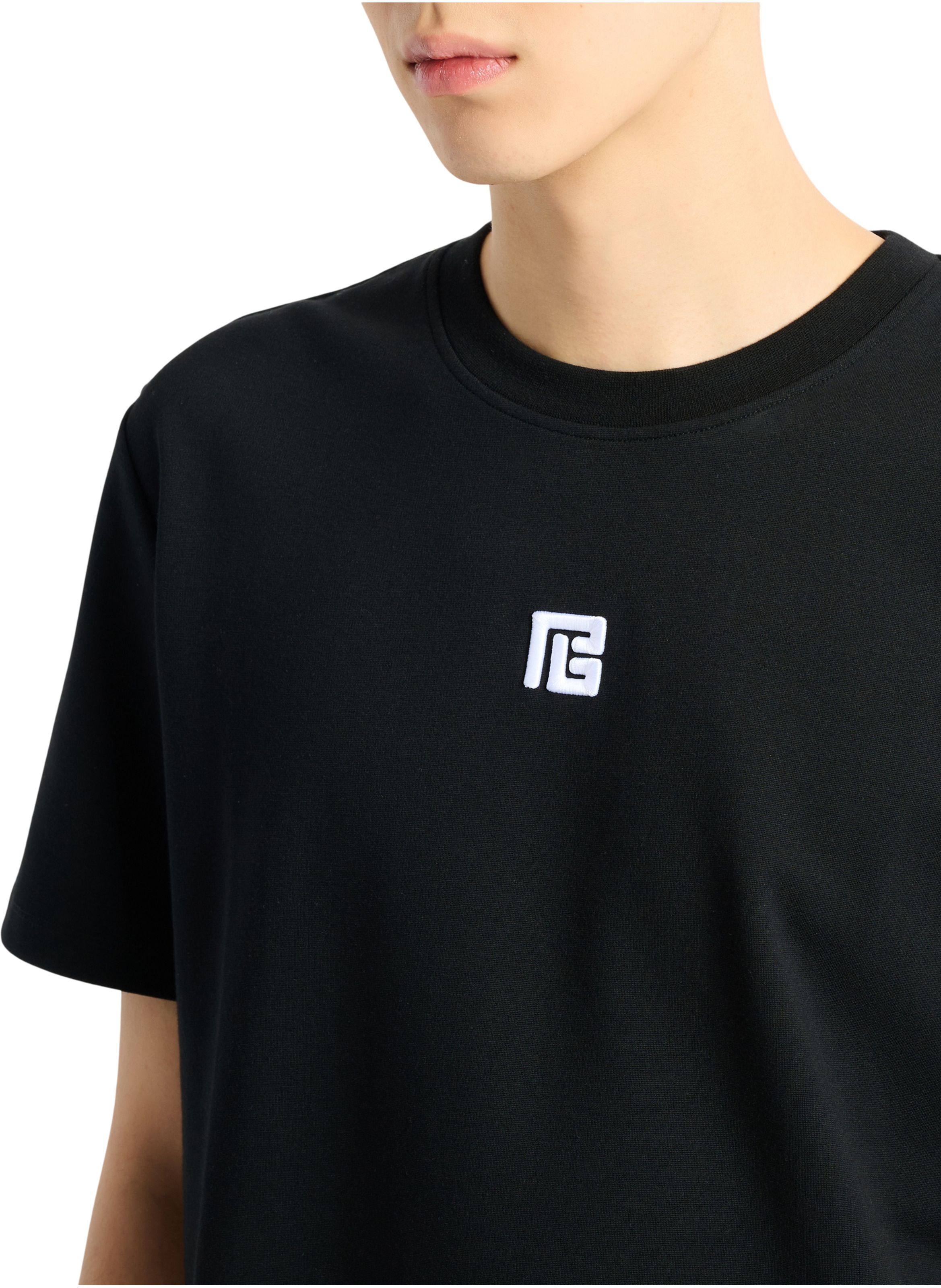 T-shirt avec logo brodé BALMAIN Noir