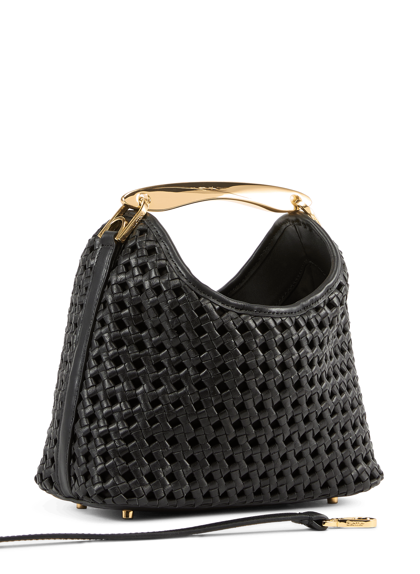 Sac à main Boomerang tressé en cuir | Noir ELLEME Femme