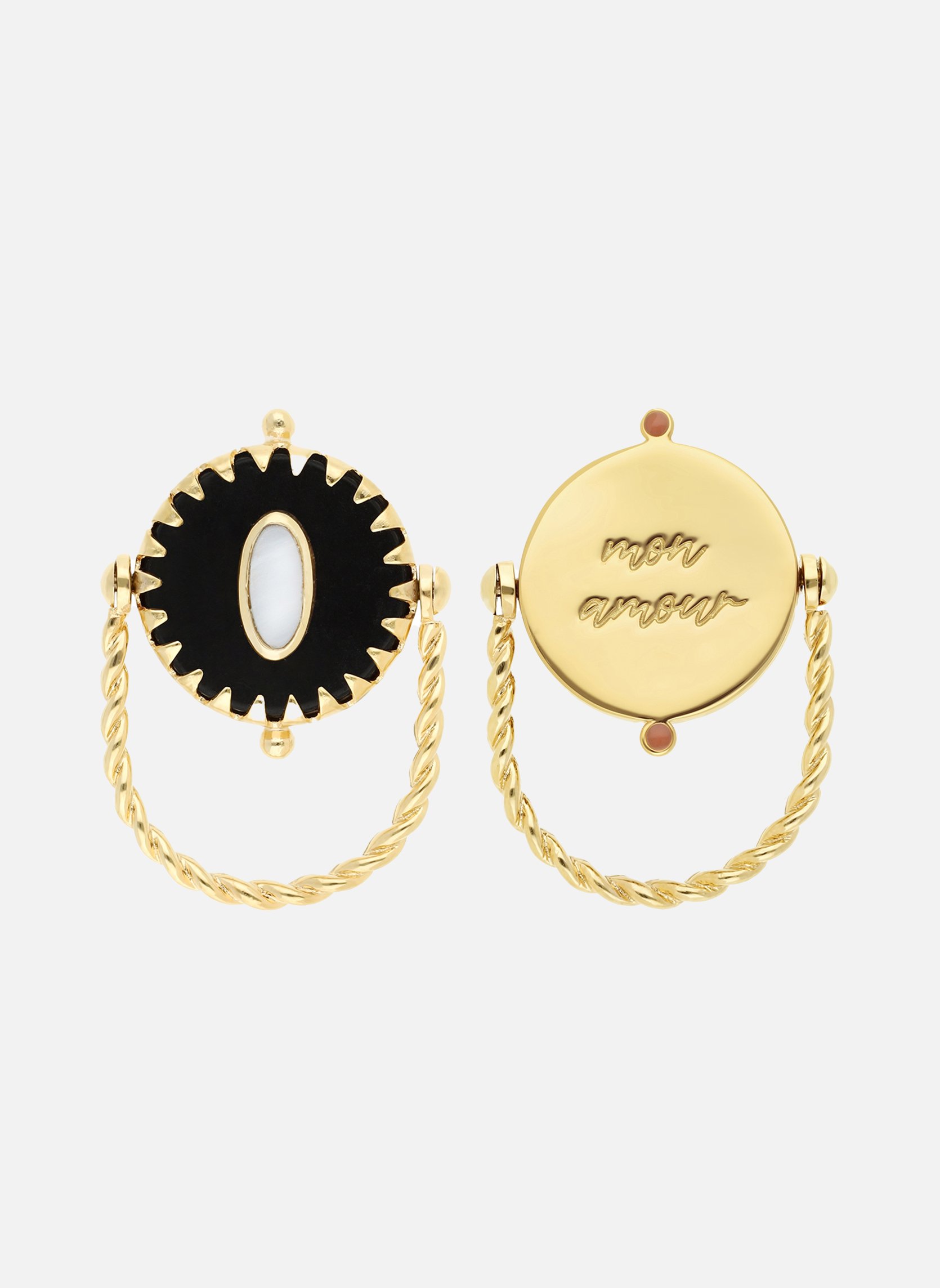Bague avec cabochon réversible miamor HIPANEMA Noir