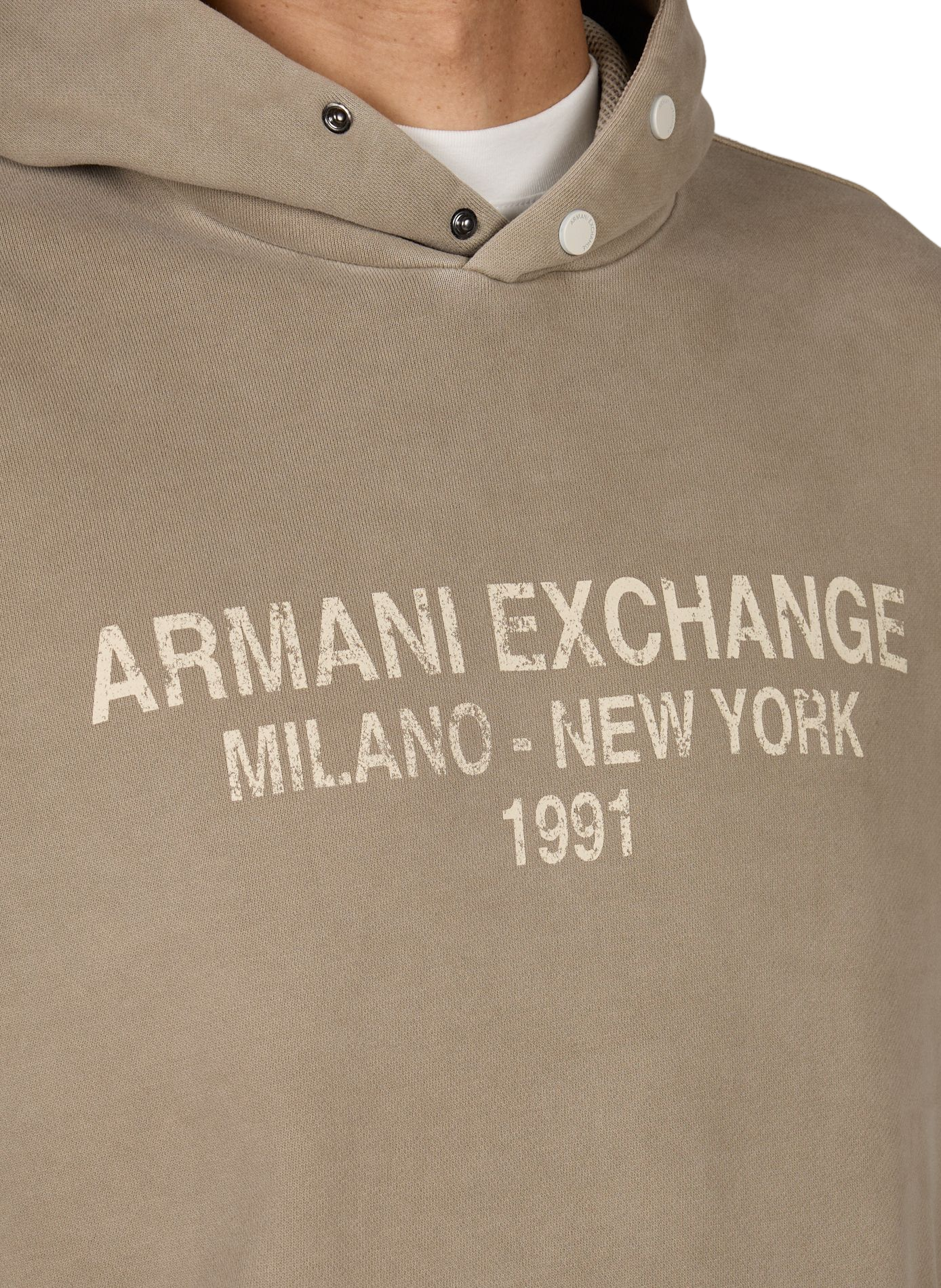 Oversized cotton sweatshirt ARMANI EXCHANGE Beige