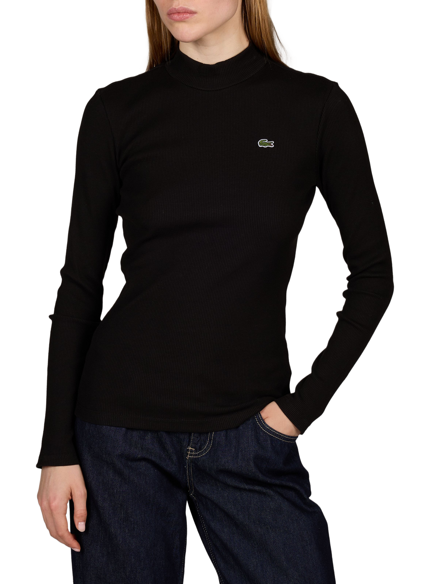 Pullover mit Stehkragen aus Baumwolle LACOSTE Schwarz