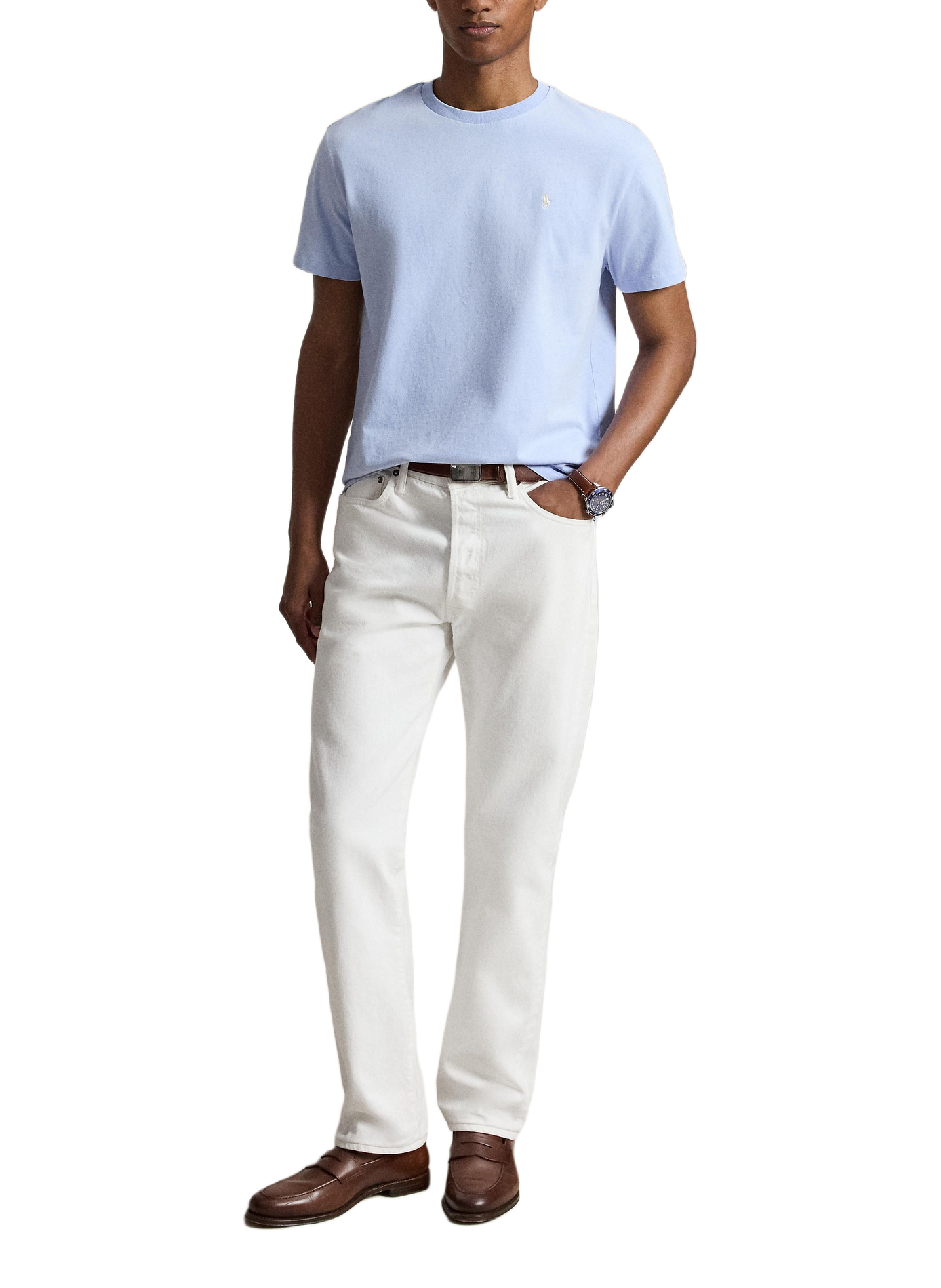 T-shirt manches courtes à logo en coton POLO RALPH LAUREN Bleu