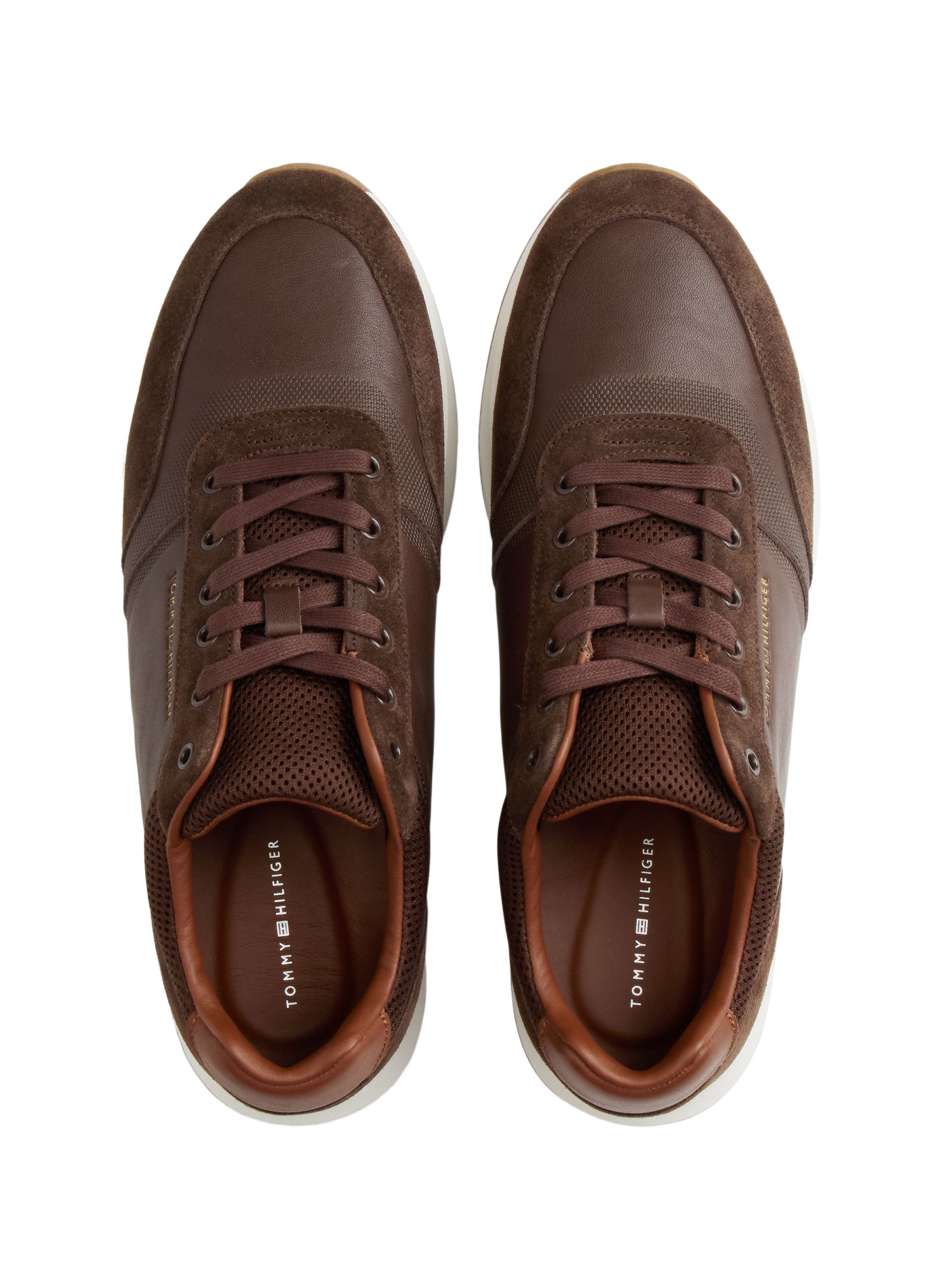 Low-top leather sneakers TOMMY HILFIGER Brown