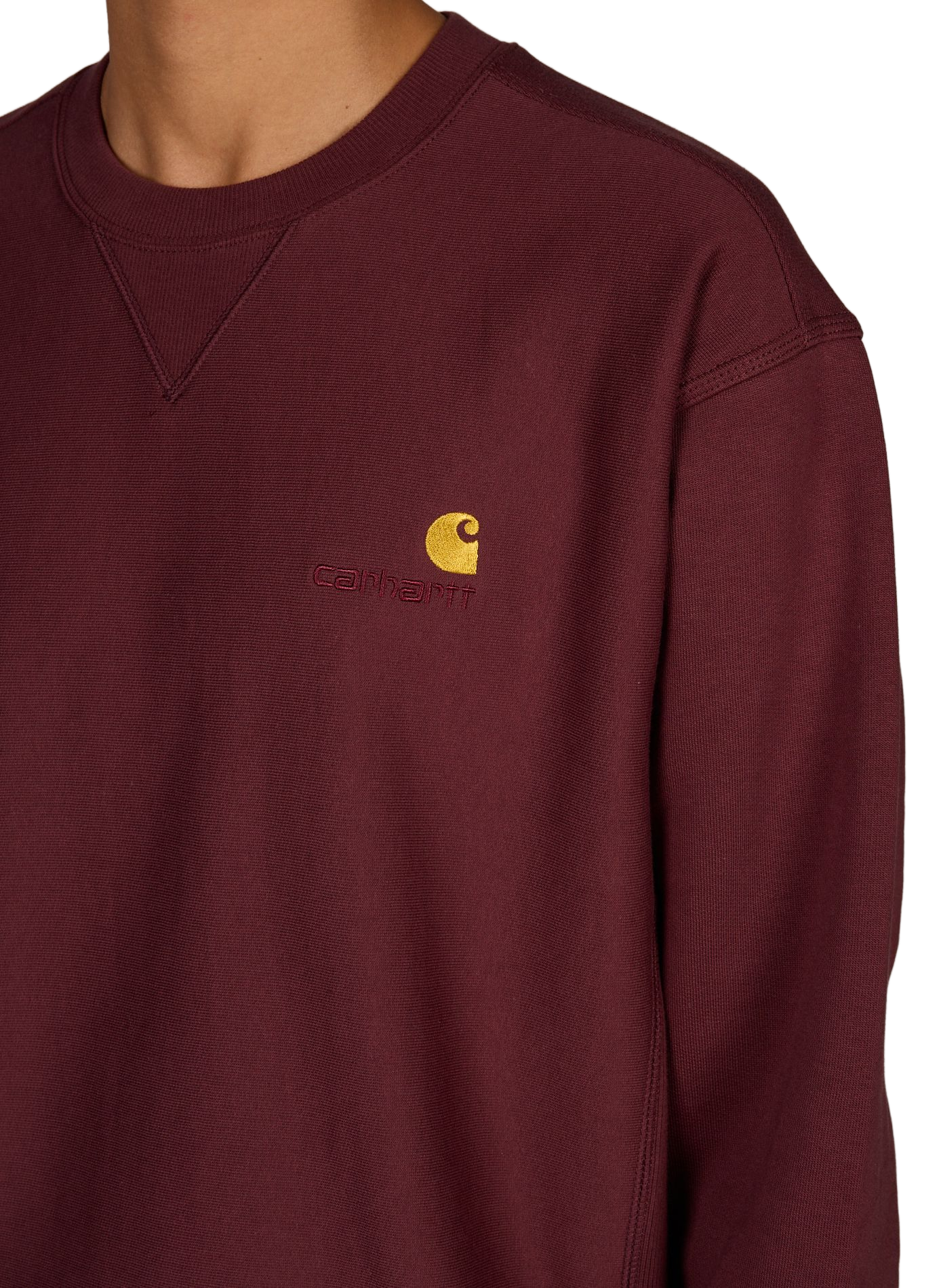 Sweatshirt mit besticktem Logo aus Baumwolle CARHARTT WIP Rot