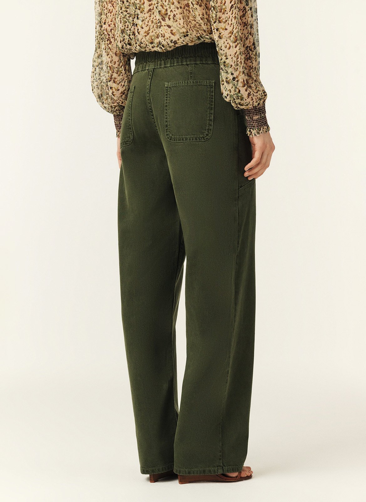 Pantalon droit en coton mélangé fima BA&SH Kaki