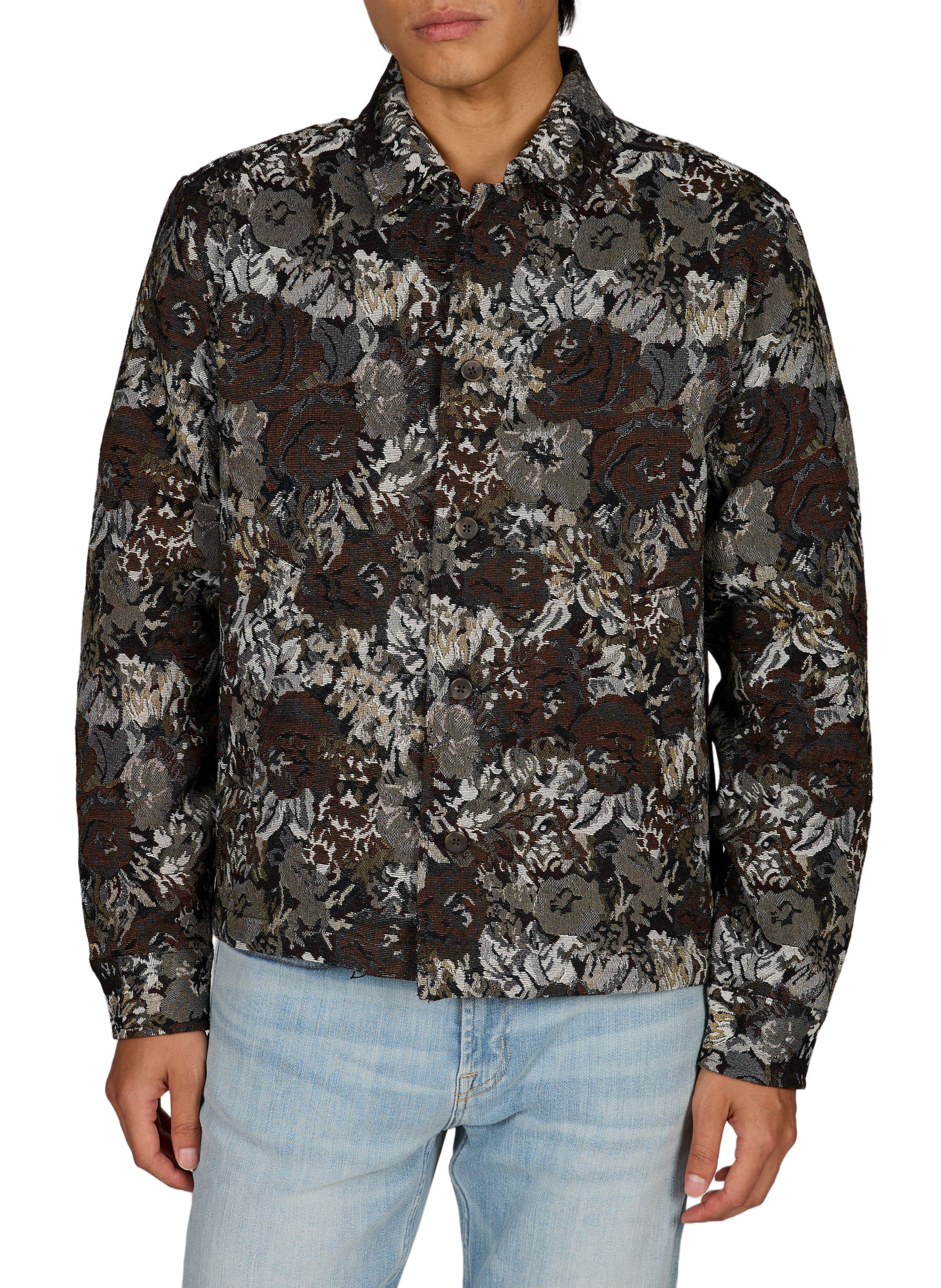 Straight overshirt with classic jacquard collar LES DEUX Beige