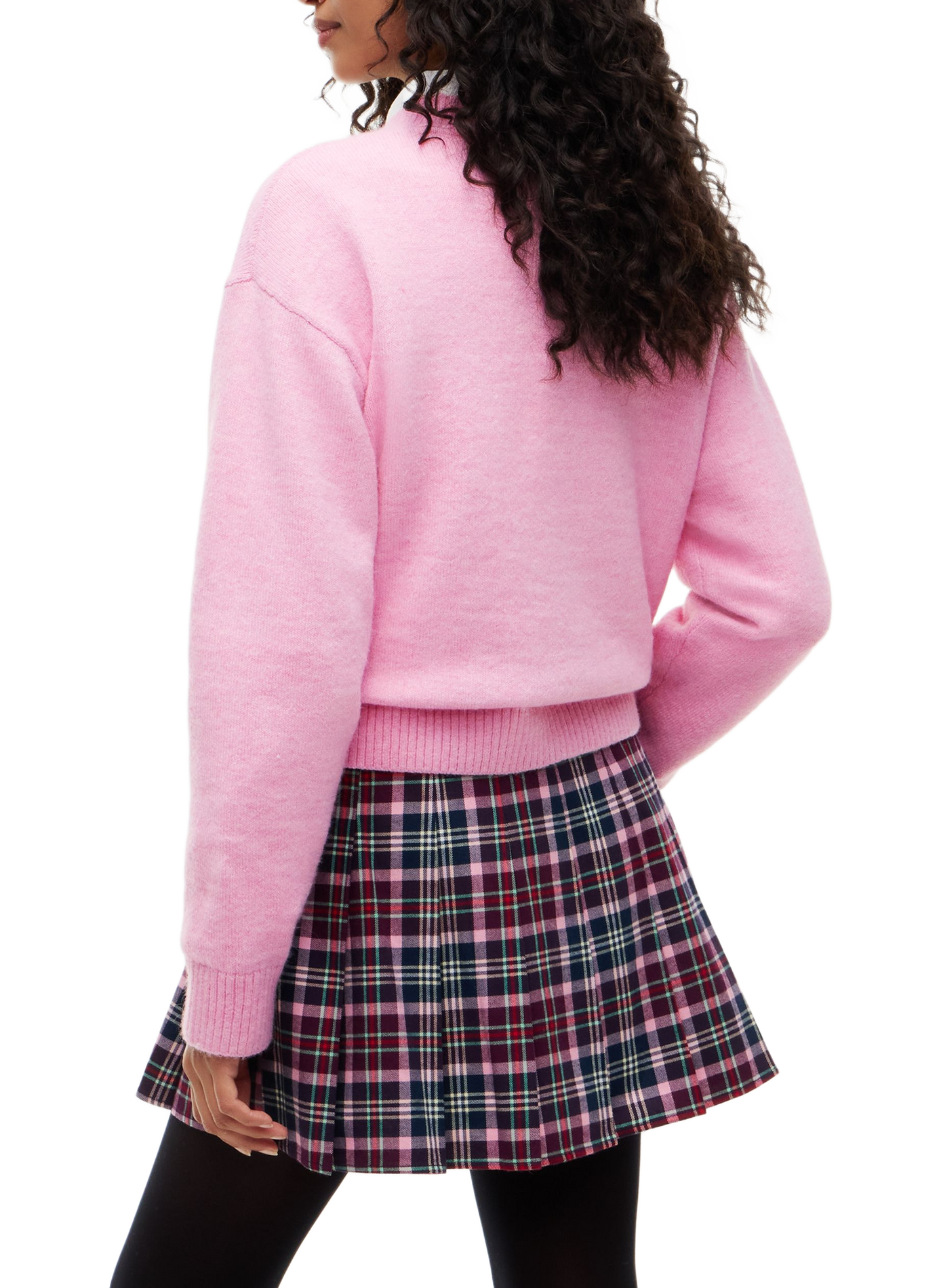 Gerader Fluffy Badge-Pullover mit Logo | Rosa TOMMY HILFIGER Damen
