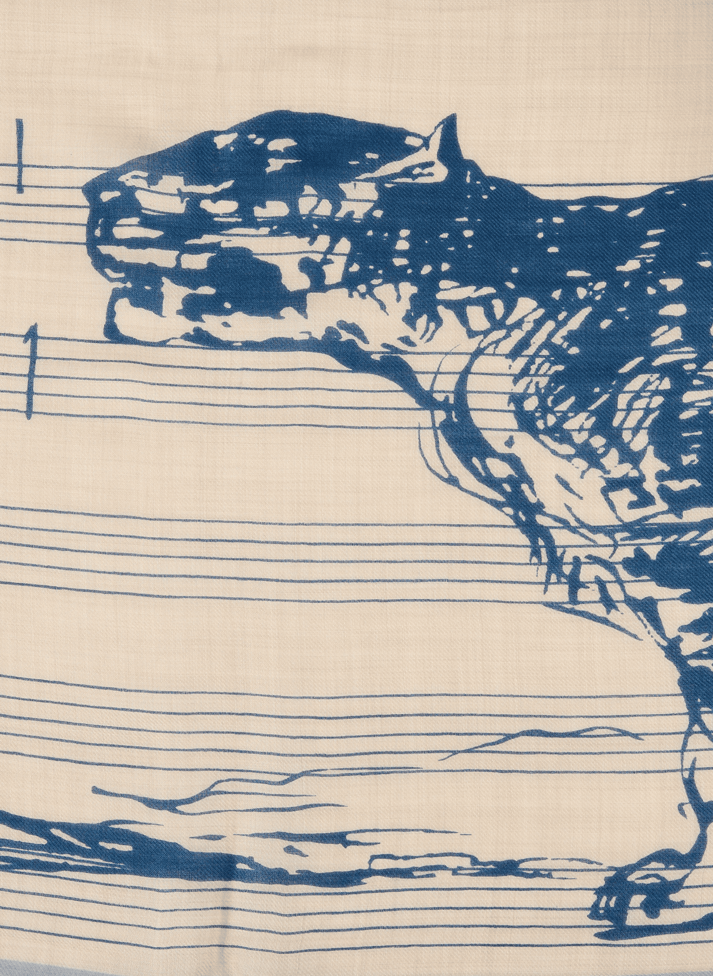 Bedrucktes Wolltuch INOUI EDITIONS Blau