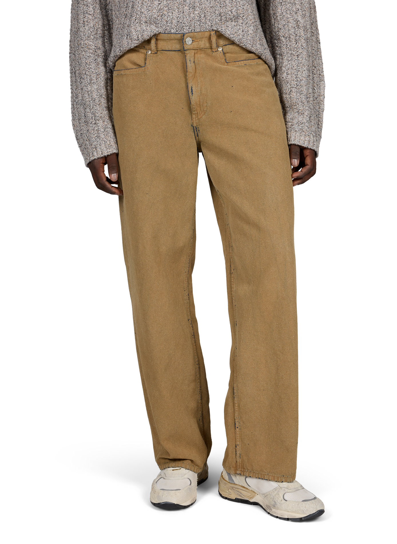 Wide-leg cotton-blend trousers | Beige WON HUNDRED Men