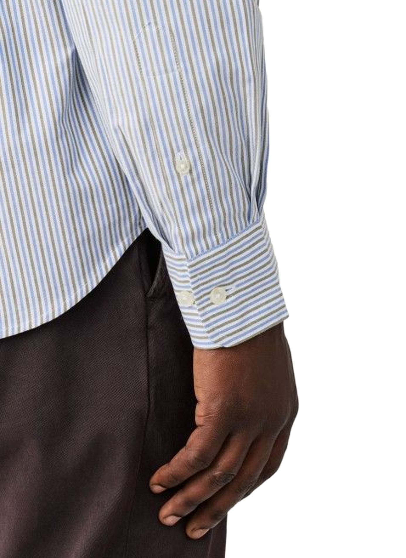 Classic-collar striped cotton shirt FACONNABLE Beige