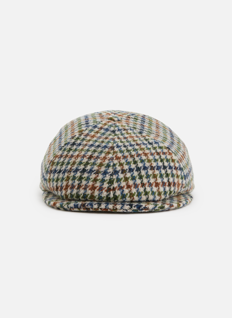 Houndstooth flat cap in virgin wool MulticolorSEASON 1865 