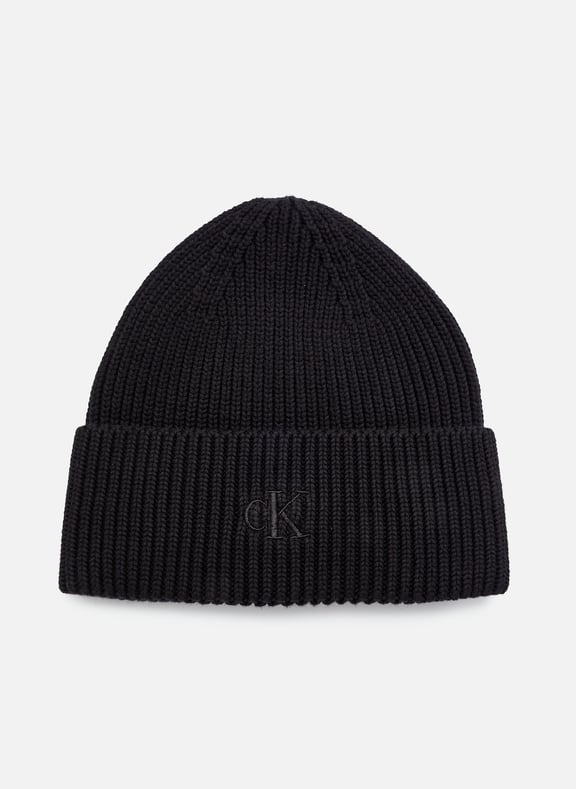 Organic cotton-knit beanie Black by CALVIN KLEIN CALVIN KLEIN Organic cotton-knit beanie Black