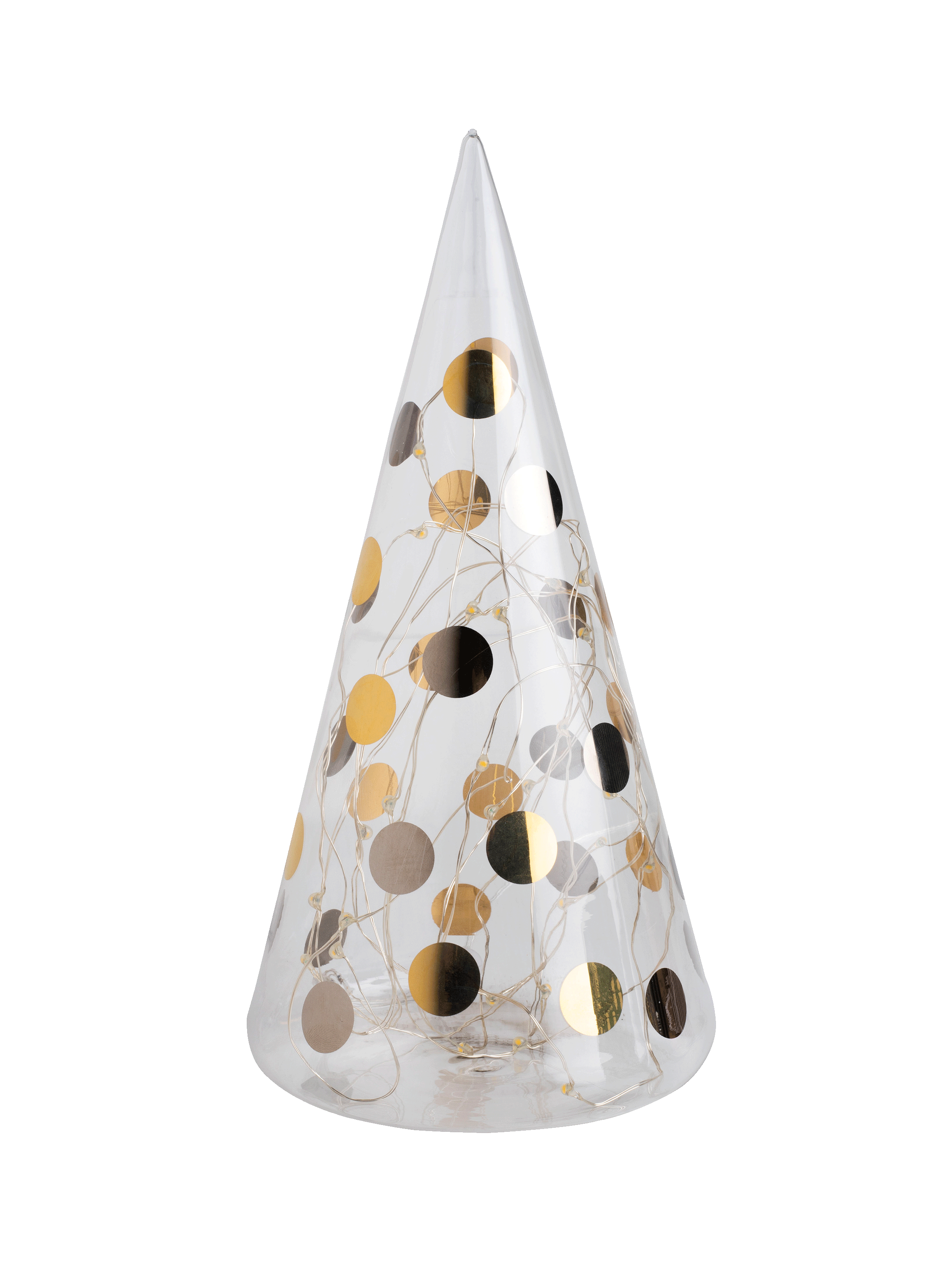 RADER Sapin lumineux en verre motif pois Transparent