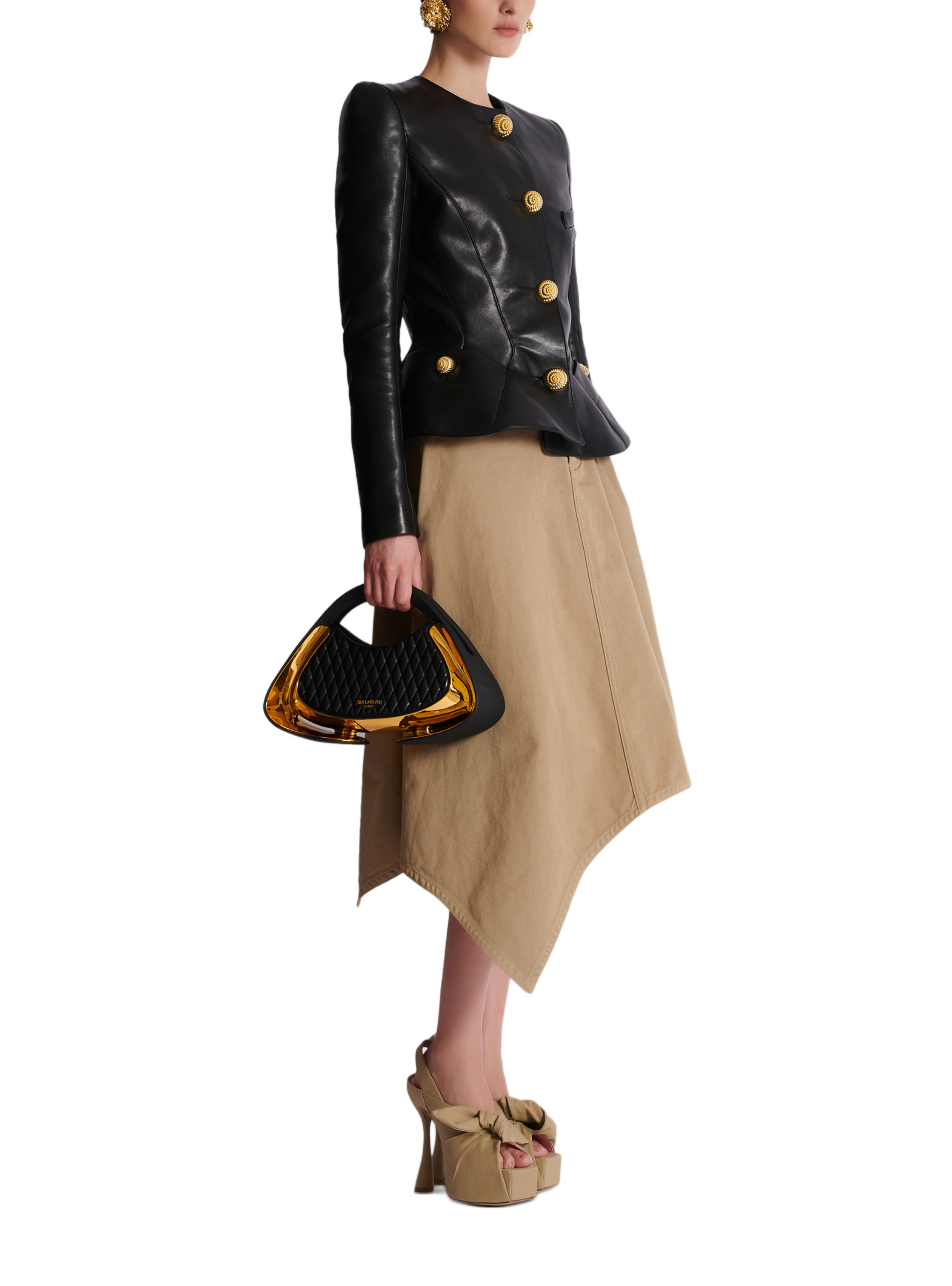 Sac jolie madame medium matelassé BALMAIN Doré